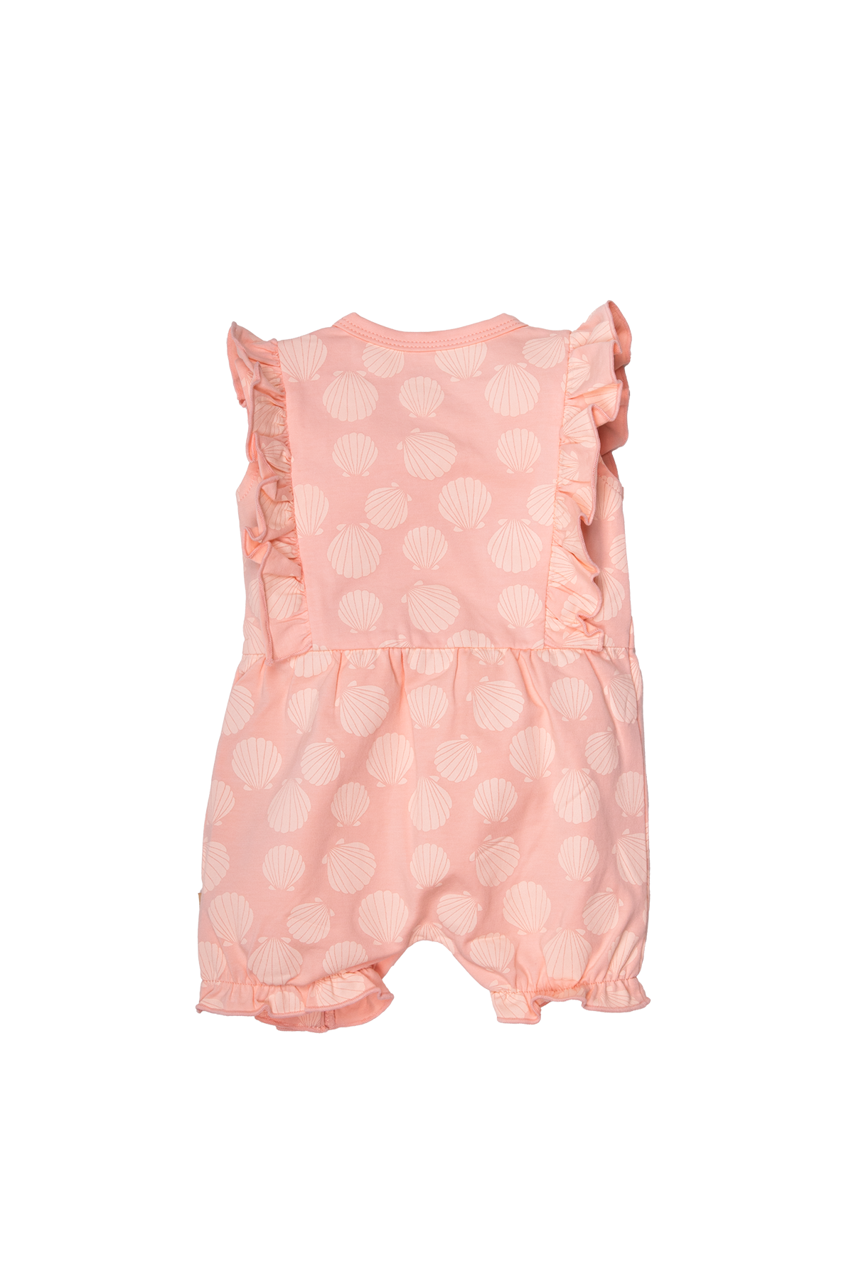 🌸 Zomerschelpjes Playsuit – Zachtroze Droom voor Mini’s