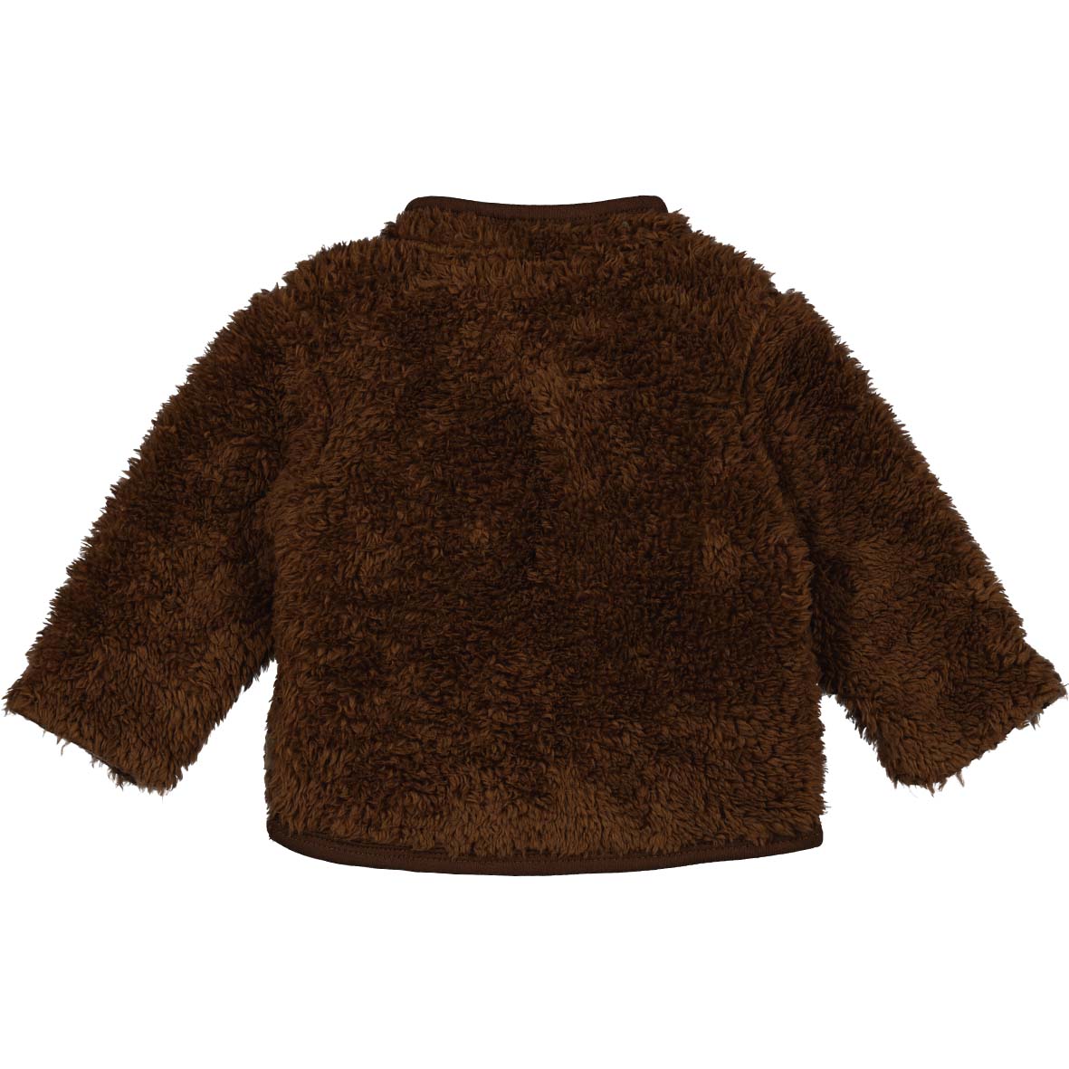 ✨ Warme Teddy Jas – Chocoladebruin met Varsity Patch ✨