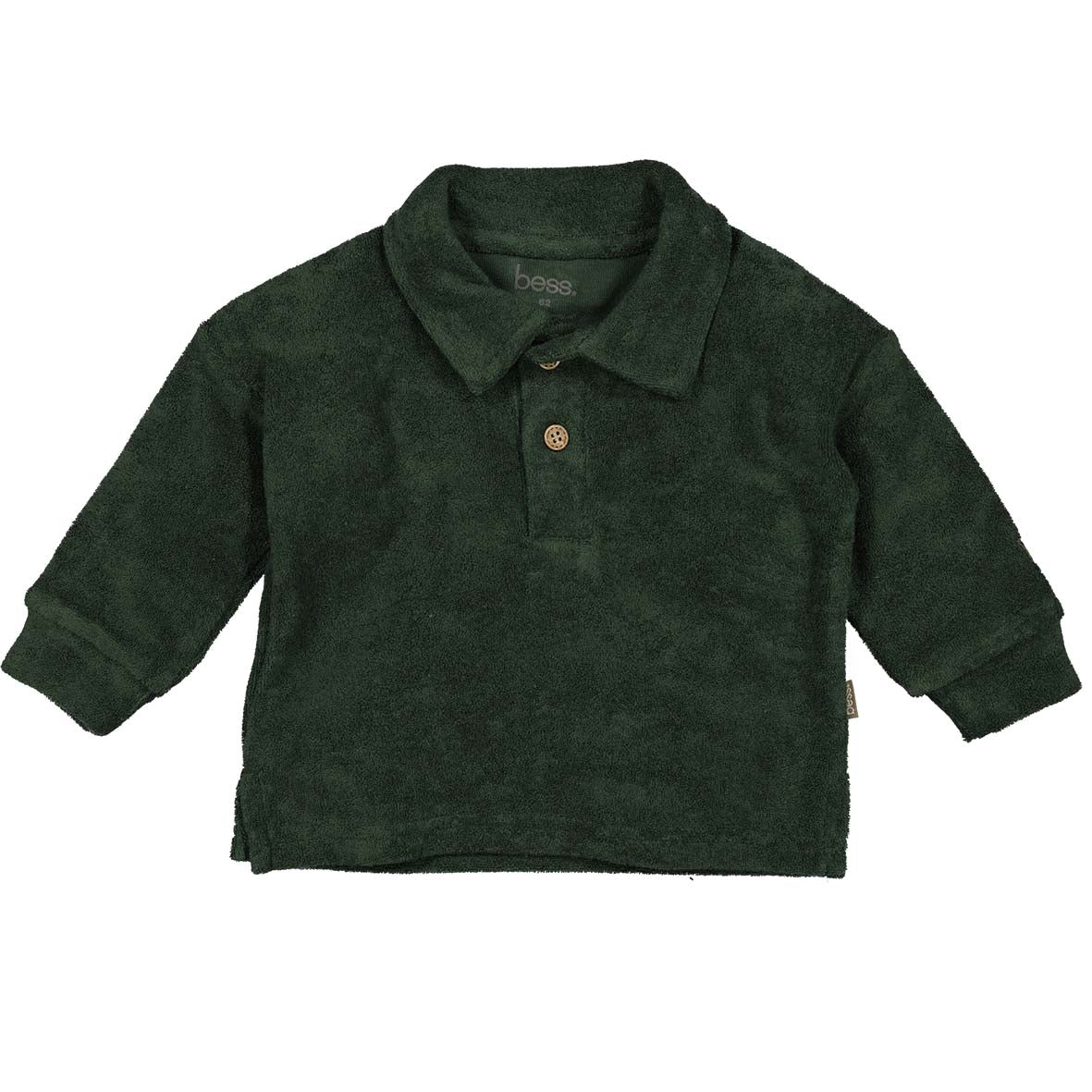 🌲 Donkergroen Polo Truitje met Lange Mouwen – Bess 🌲