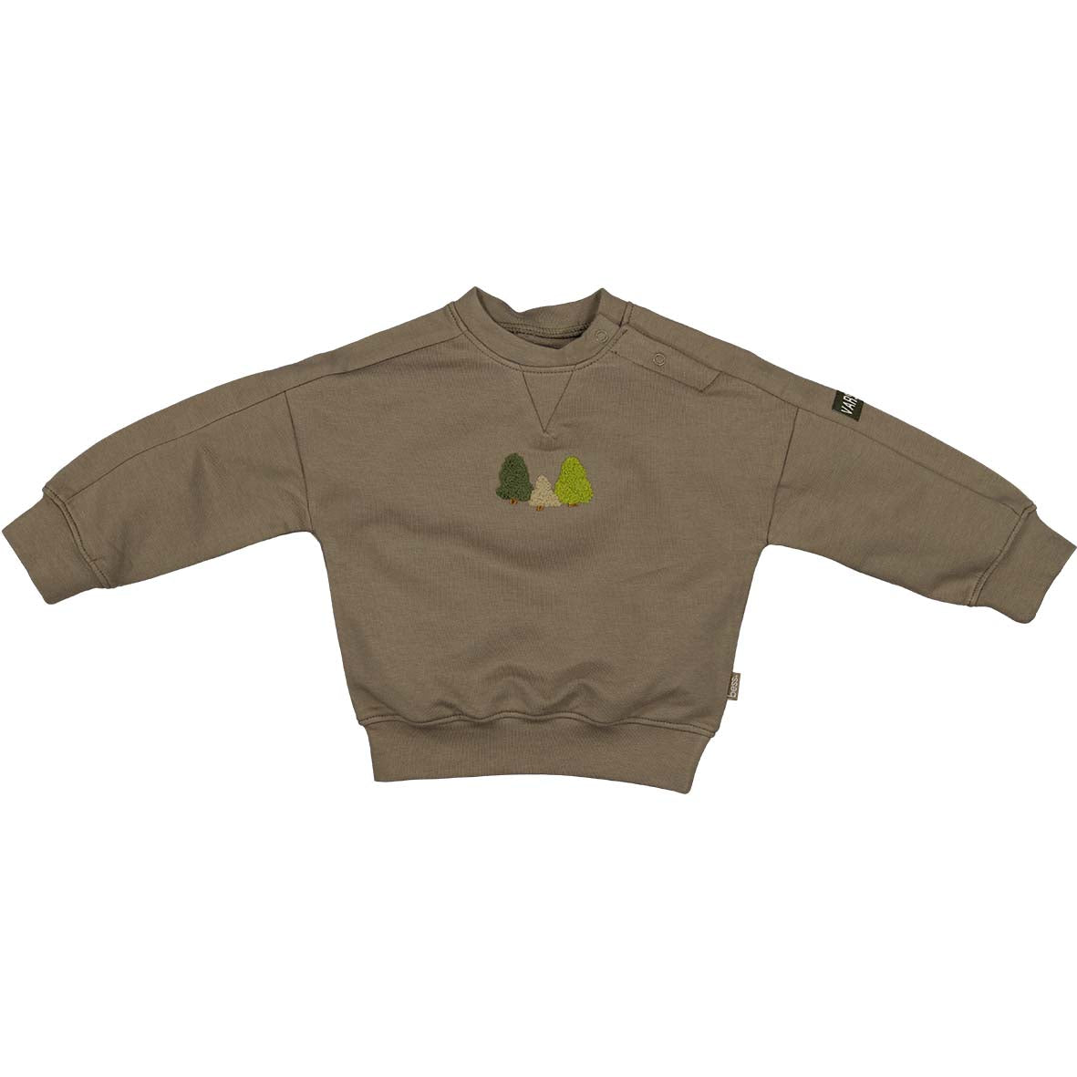 🌳 Taupe Sweatshirt met Bomenborduursel – The New Siblings 🌳