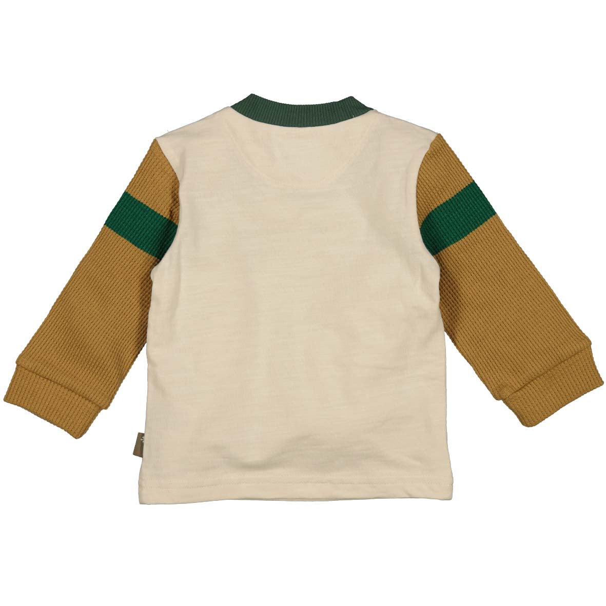 🏈 Varsity Longsleeve – Crème met Mosterd & Groen 🏈