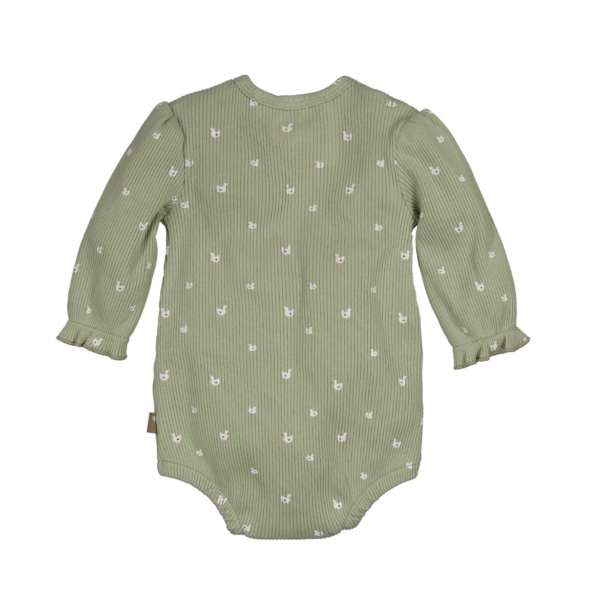 🍃 Groene body met Striksluiting & Print – Bess 🍃