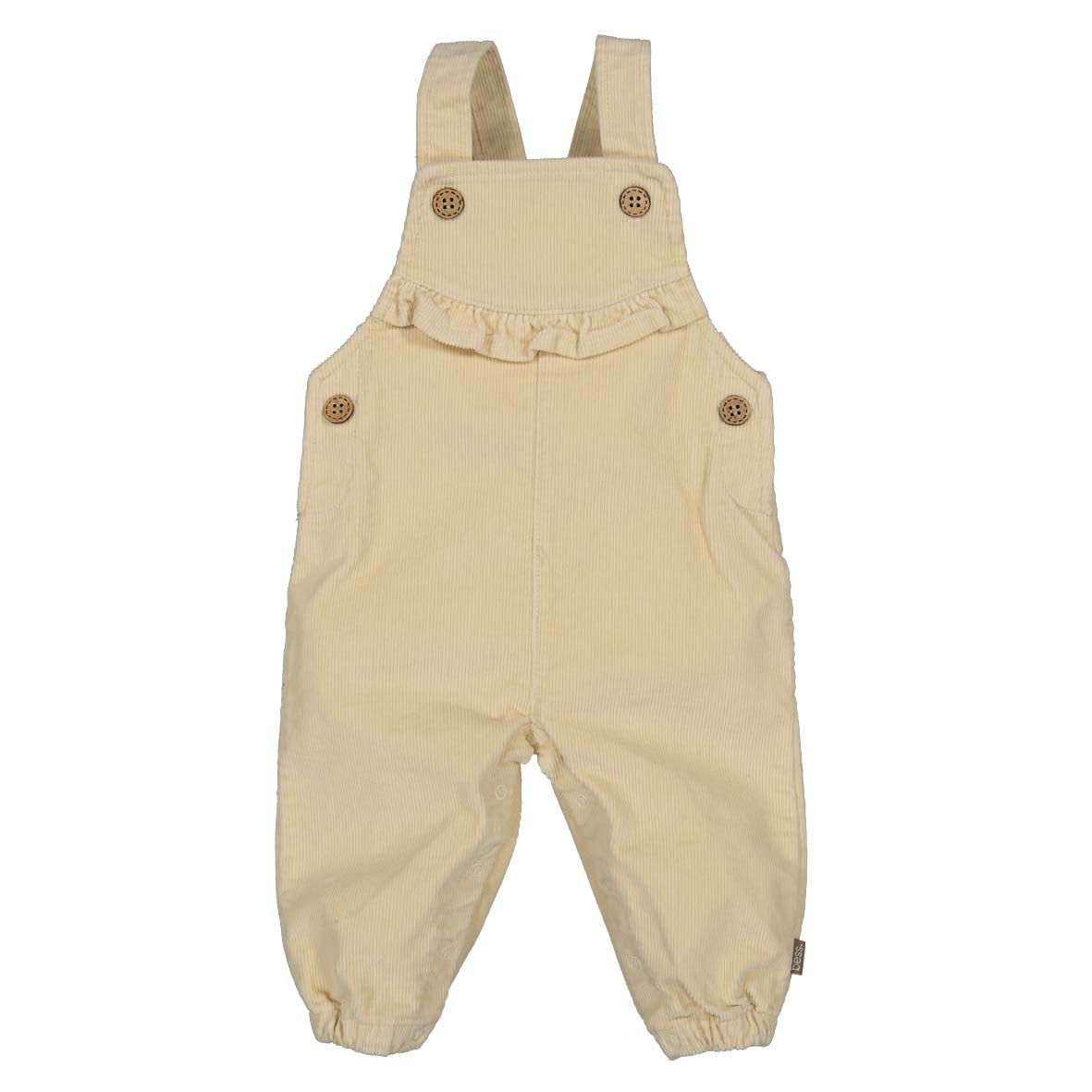 🤍 Crèmekleurige Corduroy Tuinbroek met Ruches – Bess 🤍