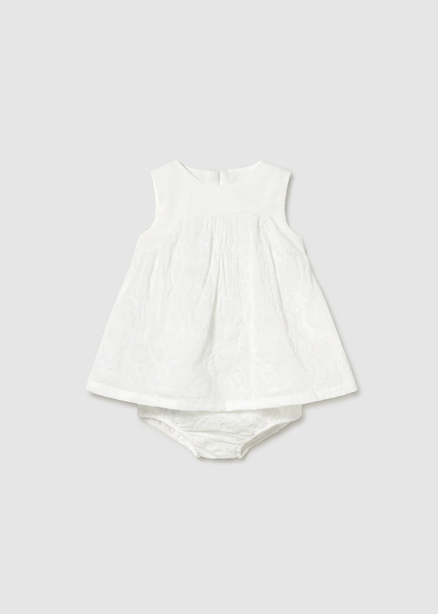 🤍 Elegant Babyjurkje met Bloemdetail & Bloomer
