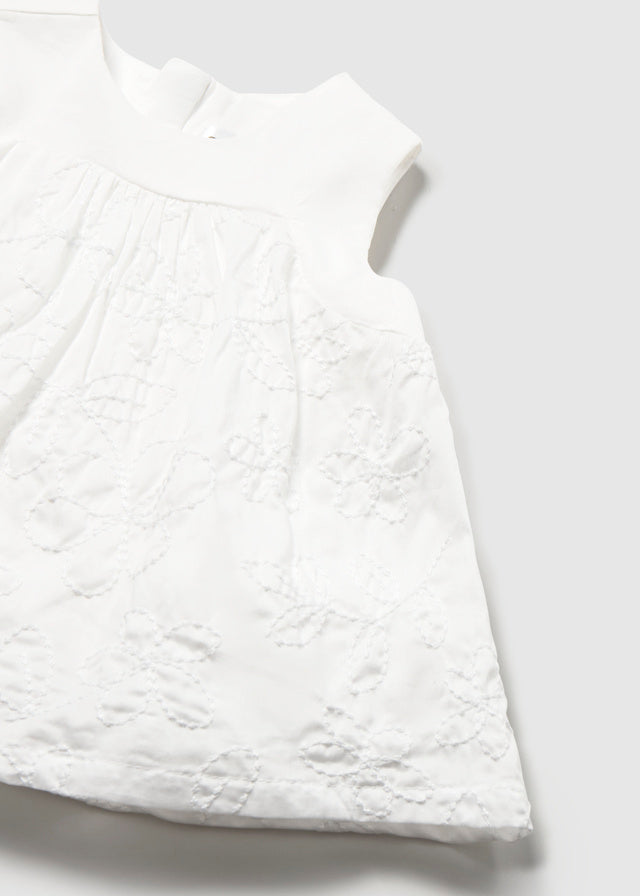 🤍 Elegant Babyjurkje met Bloemdetail & Bloomer