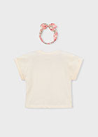 🌸 Boho Beauty T-shirt met Haarband – Zachte Zomerlook voor Kleine Dromers