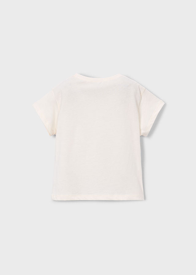 🤍 Ecru T-shirt met Fashion Girl Print