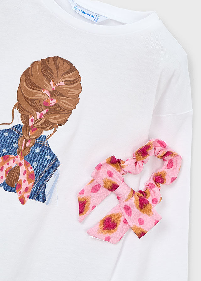 🎀 Longsleeve met Vlechtjesprint + Bijpassende Scrunchie