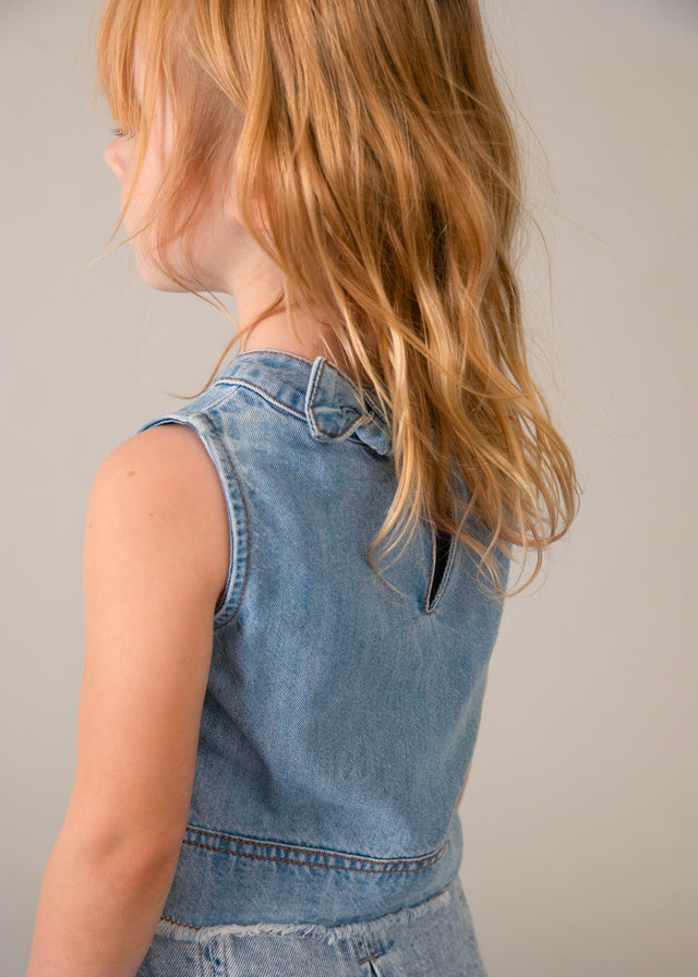 💙 Denim Cropped Top met Franje Detail