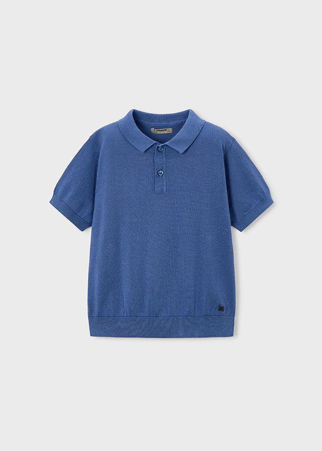 💙 Blauwe Polo met Elastische Tailleband – Casual Chic