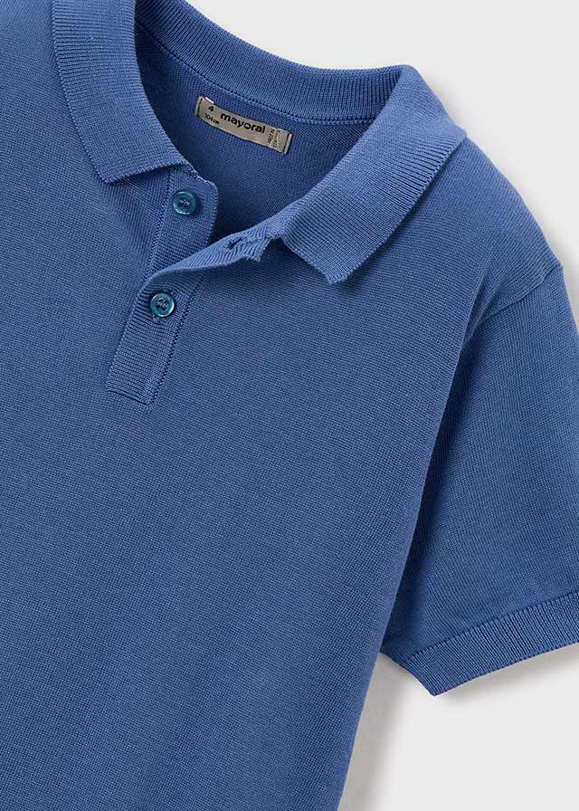 💙 Blauwe Polo met Elastische Tailleband – Casual Chic