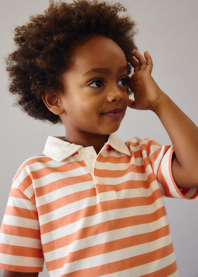 🌞 Zomerse Strepen Polo – Coral Breeze