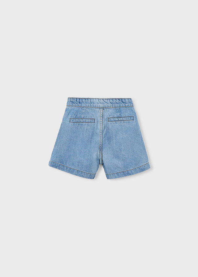 💙 Lichtblauwe Denim Short met Knopen Detail