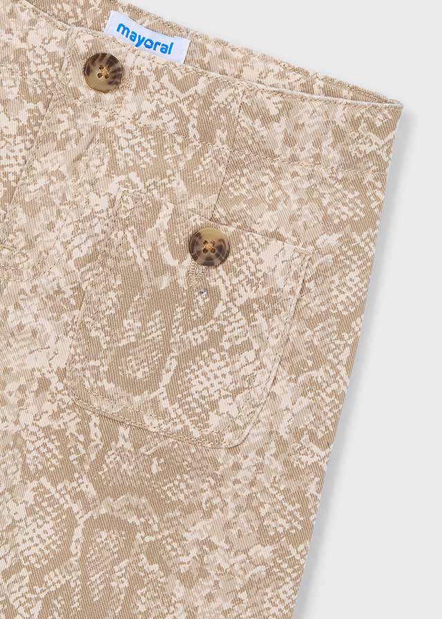 🤎 Beige Wijde Broek met Subtiele Print – Elegant & Trendy