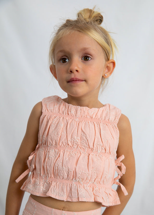 🌸 Roze Zomerset met Borduurwerk – Top & Wijde Broek