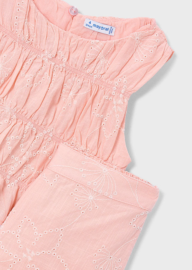 🌸 Roze Zomerset met Borduurwerk – Top & Wijde Broek