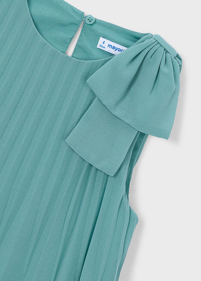 🌿 Minty Dream Plissé Jurkje – Zacht, Elegant & Tijdloos