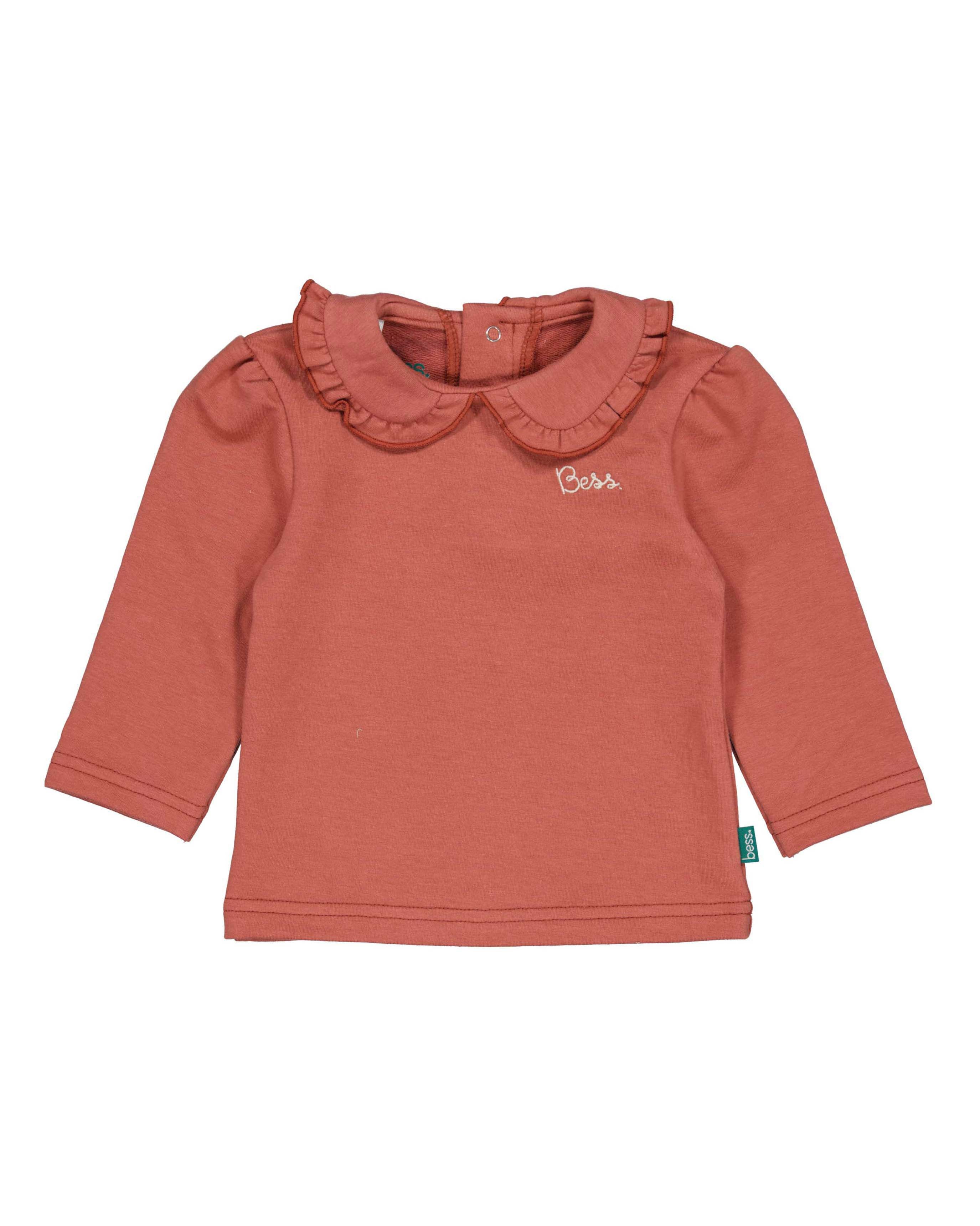 🌷👶 Rose Frill Longsleeve – Babyshirt met Rucheskraag