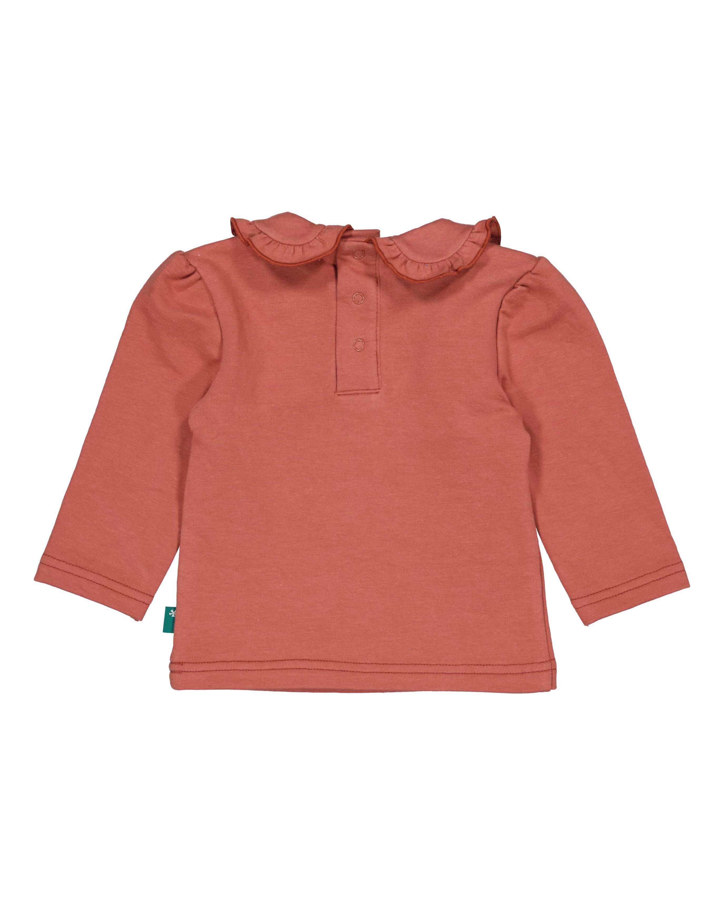 🌷👶 Rose Frill Longsleeve – Babyshirt met Rucheskraag