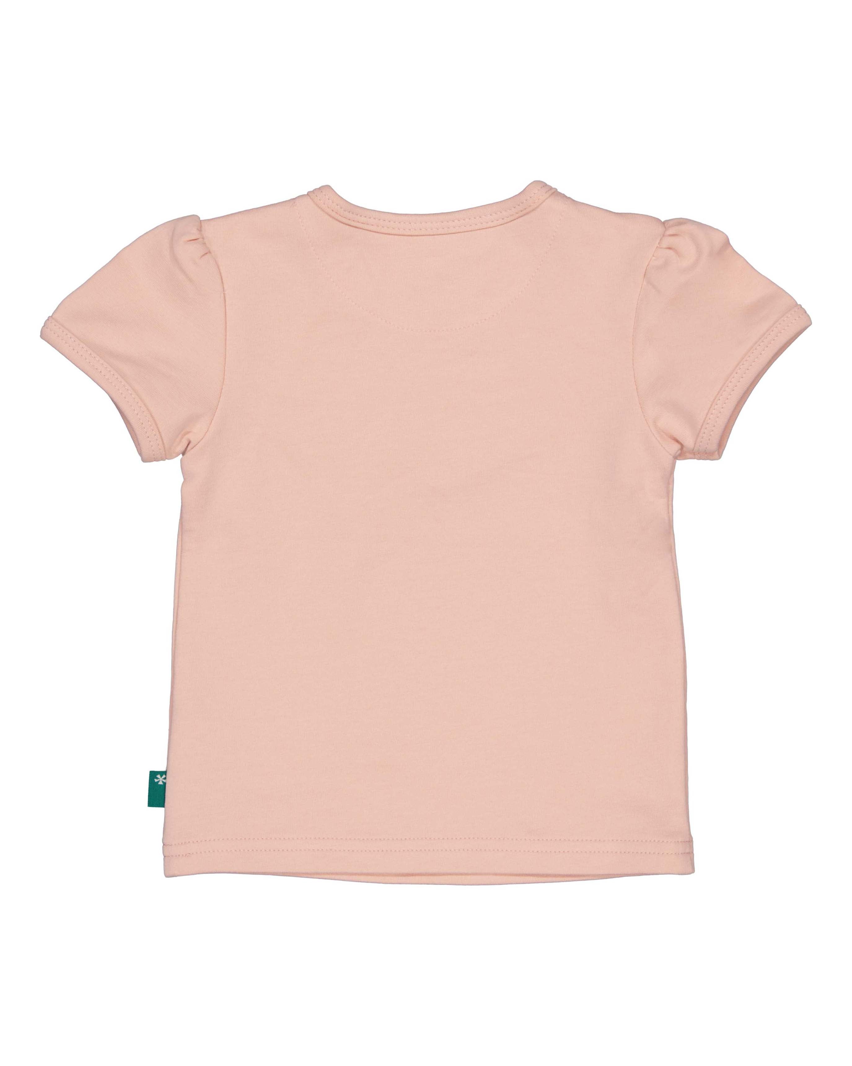 🌸👶 Soft Blush Good Vibes T-shirt – Baby Shirt met Puff Mouwtjes