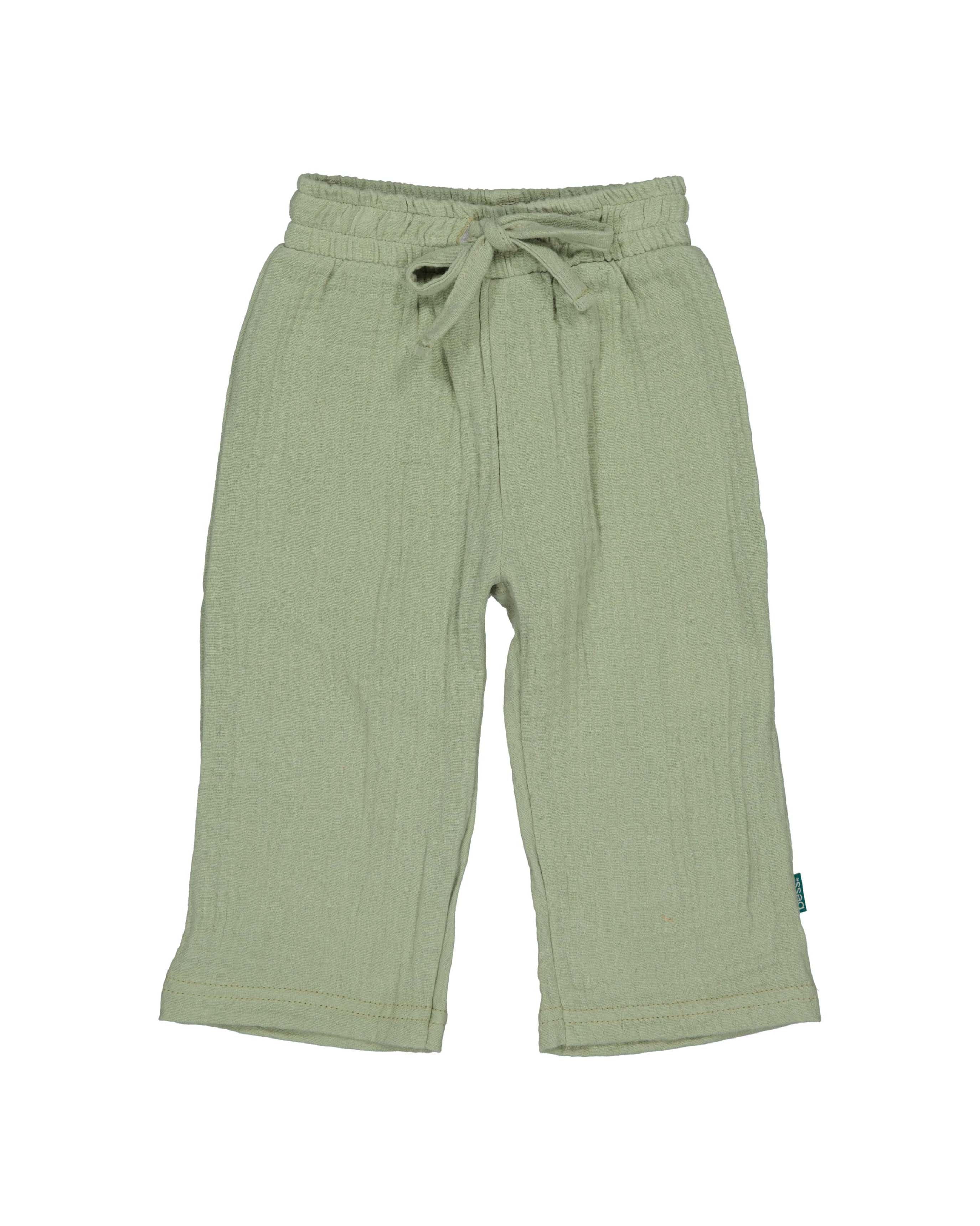 🌿👶 Soft Sage Mousseline Broek – Comfortabele Babybroek met Taillelint