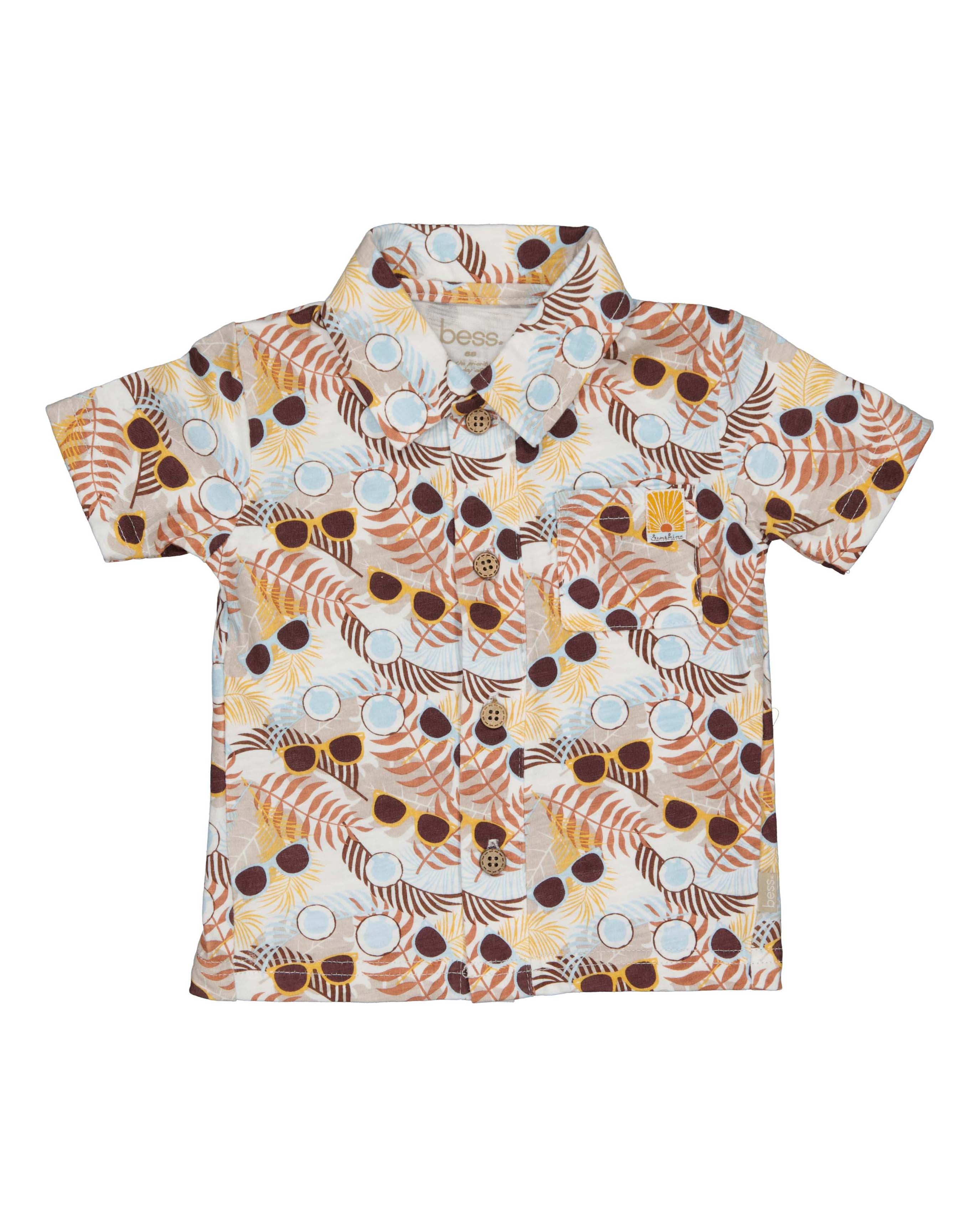 🌞 Zomers Print Hemdje met Zonnebrillen – BESS