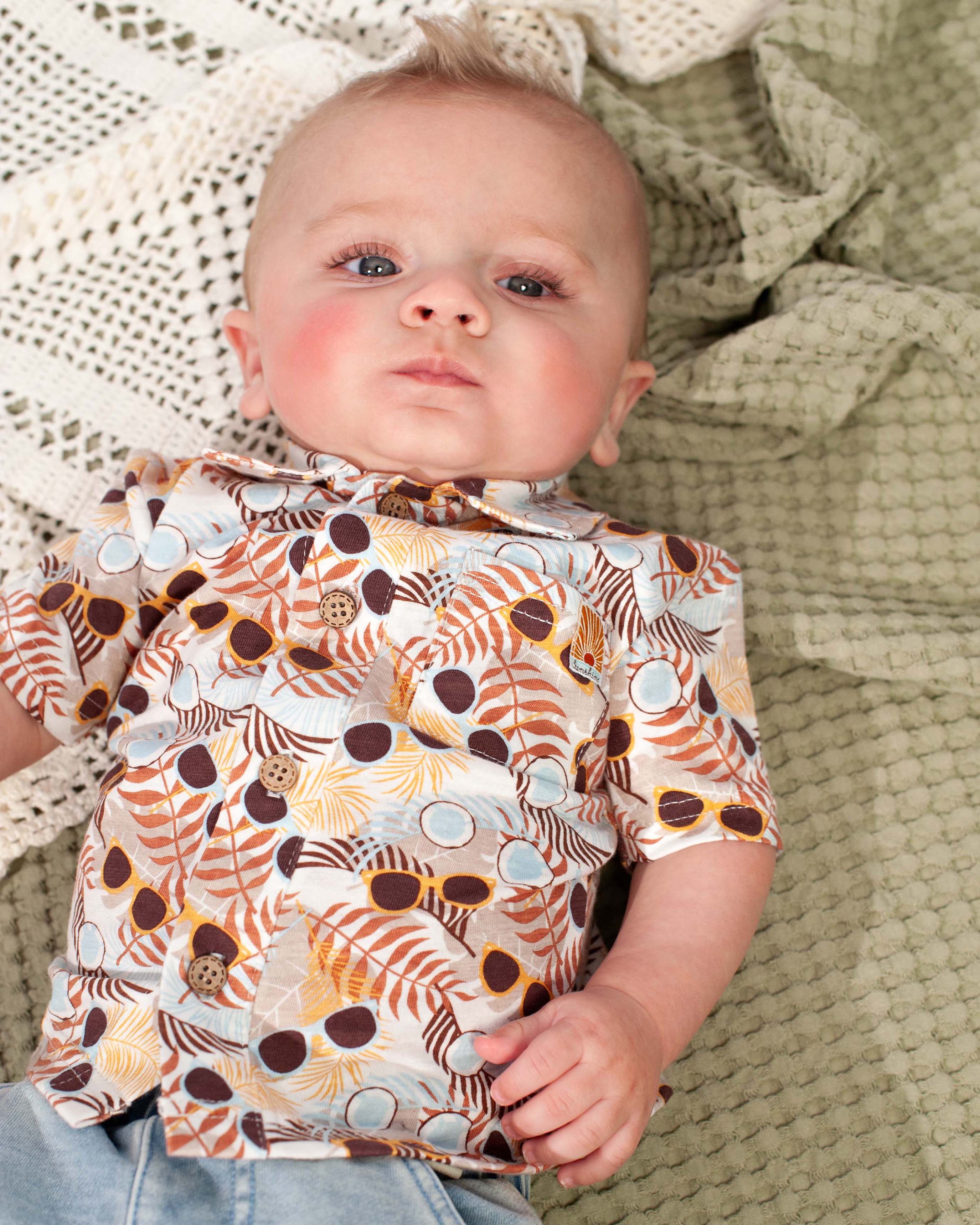 🌞 Zomers Print Hemdje met Zonnebrillen – BESS