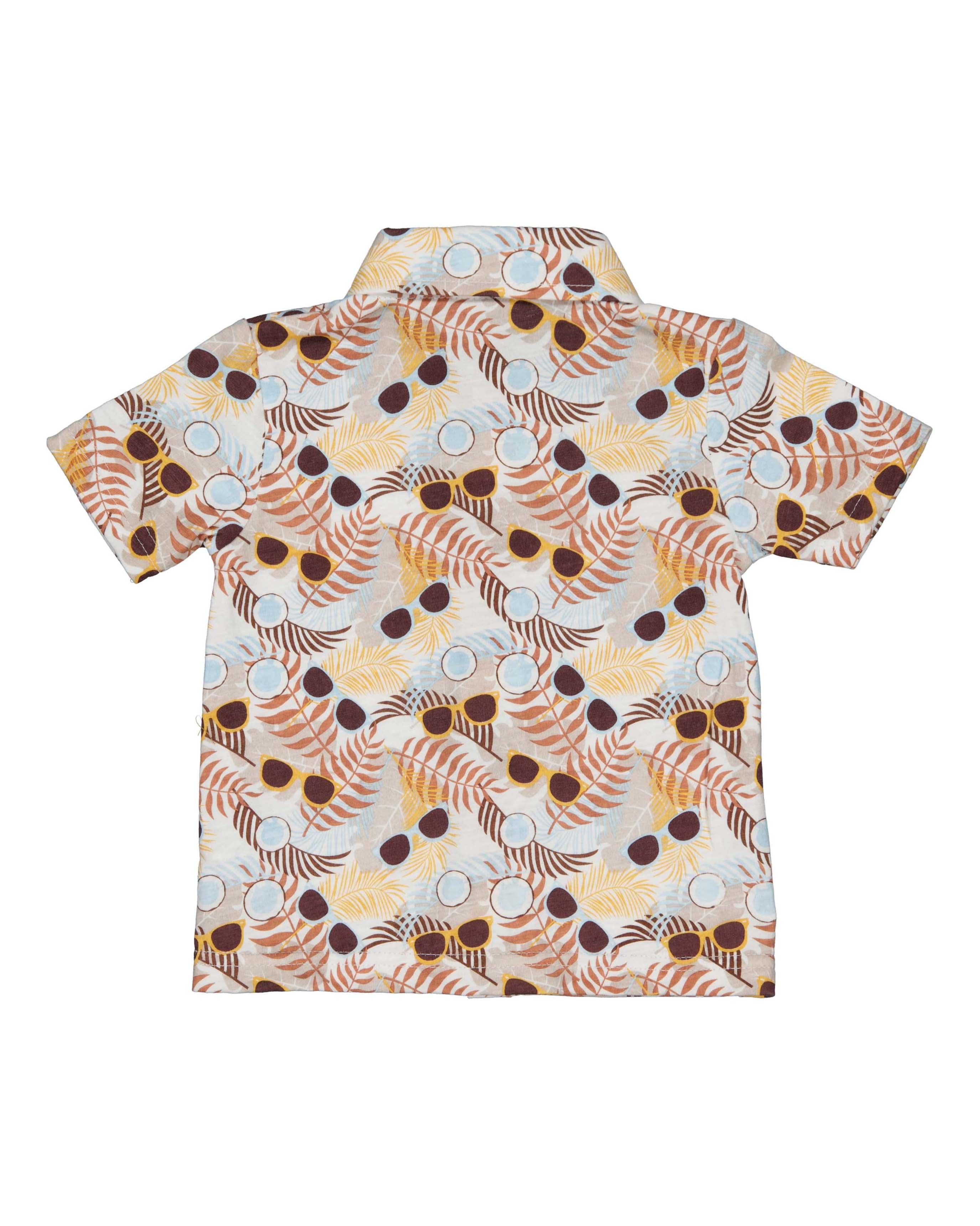🌞 Zomers Print Hemdje met Zonnebrillen – BESS
