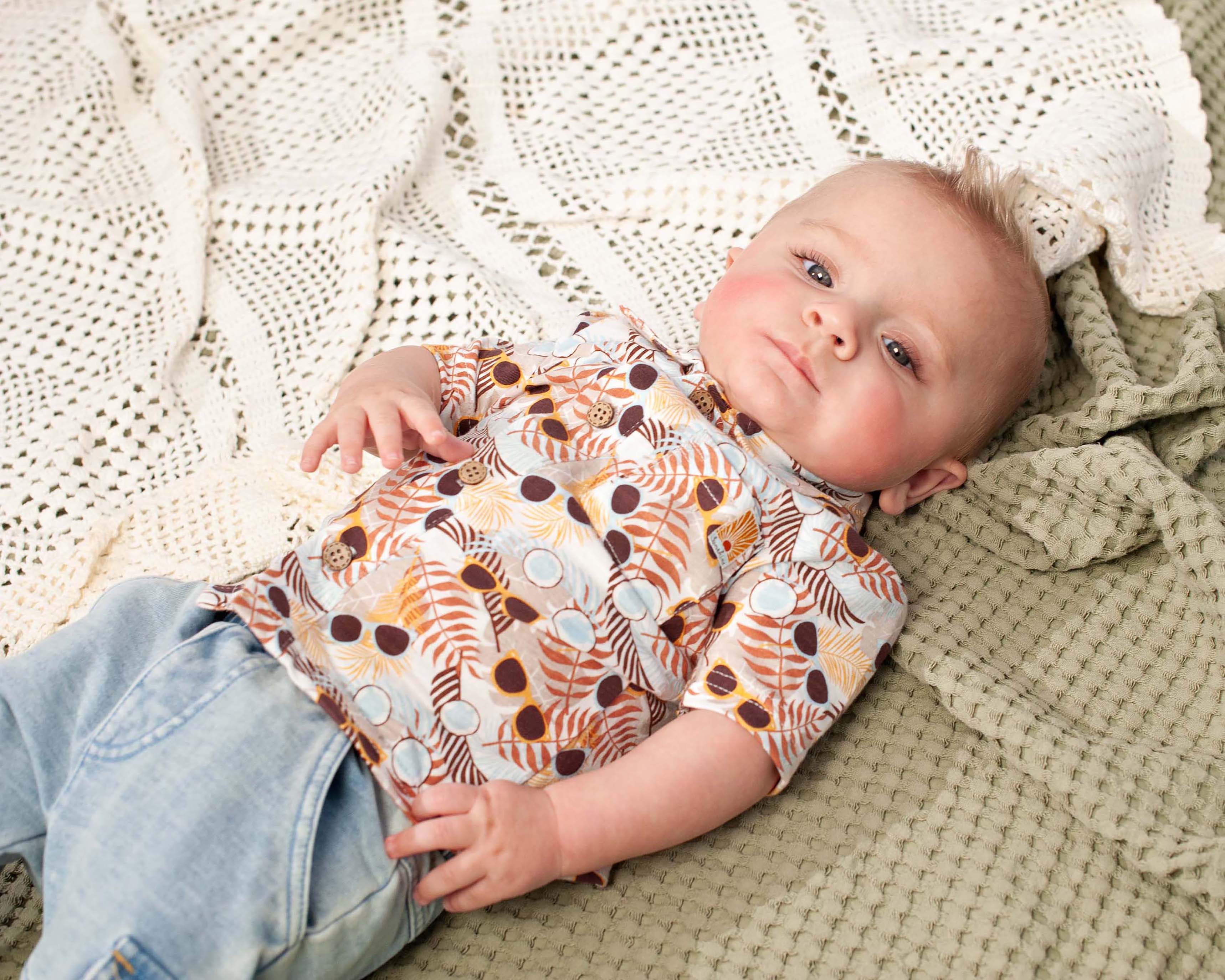🌞 Zomers Print Hemdje met Zonnebrillen – BESS