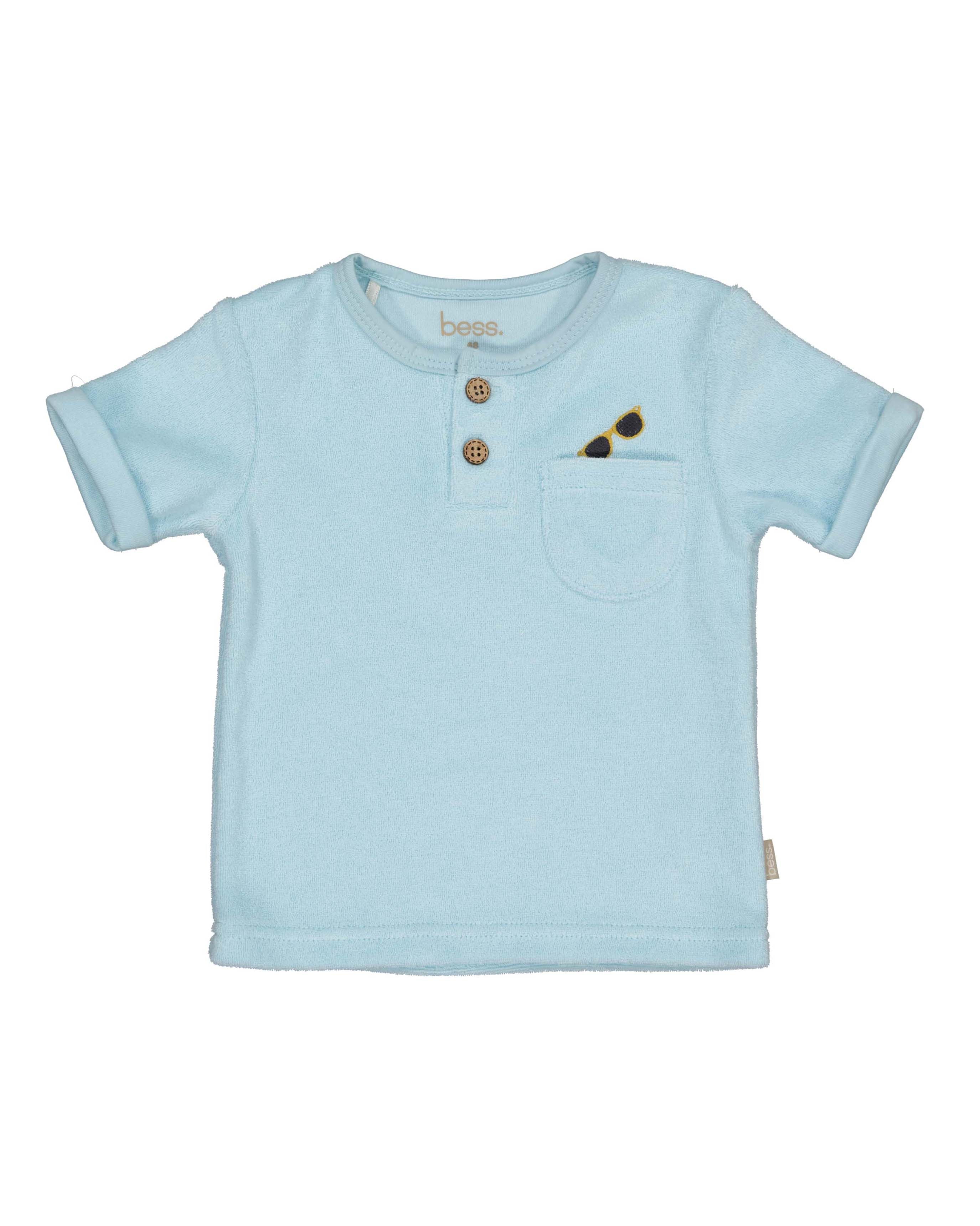 🕶️ Zacht Badstof Baby T-shirt – Sky Blue | BESS