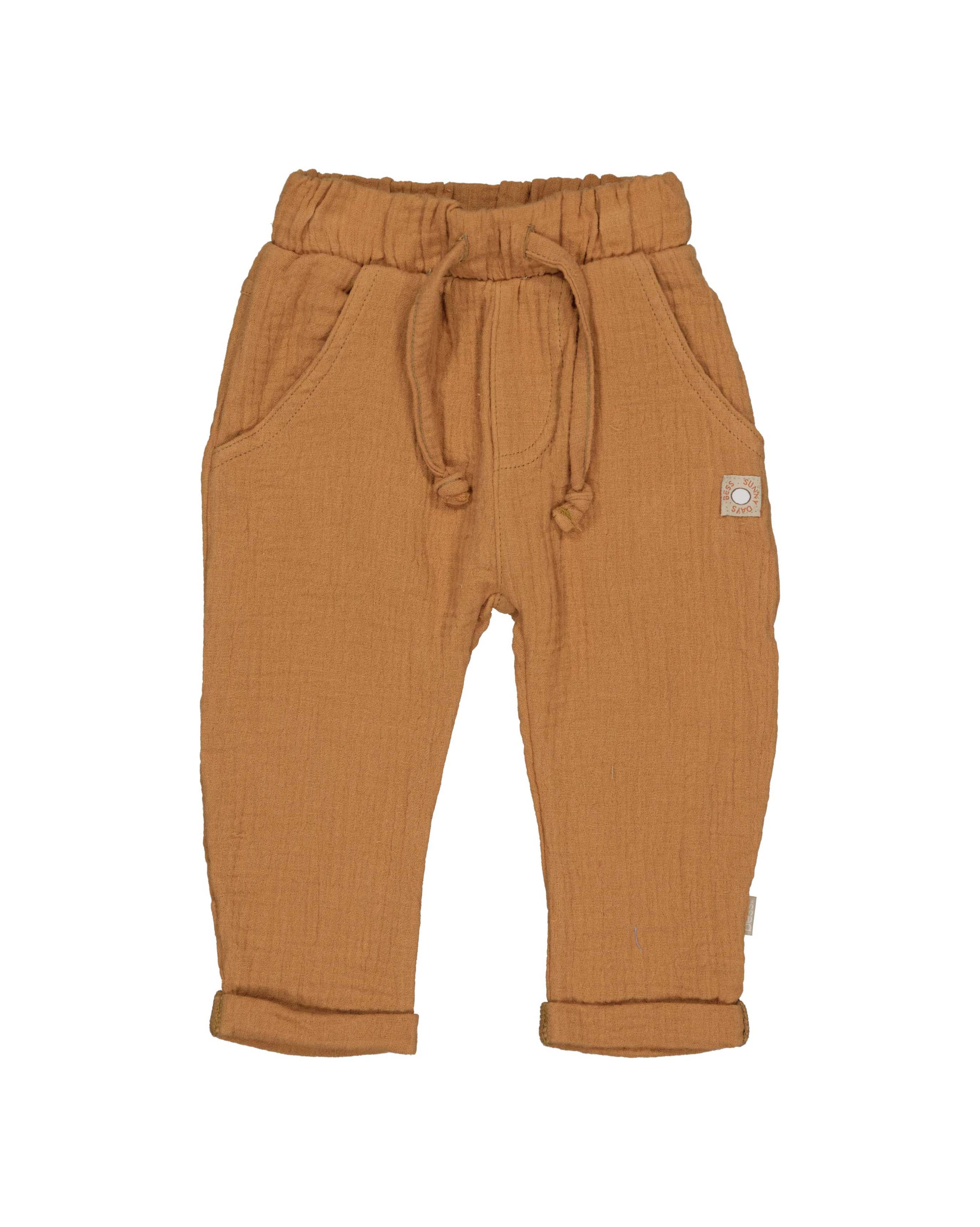 🤎 Zachte Mousseline Babybroek – Caramel | BESS