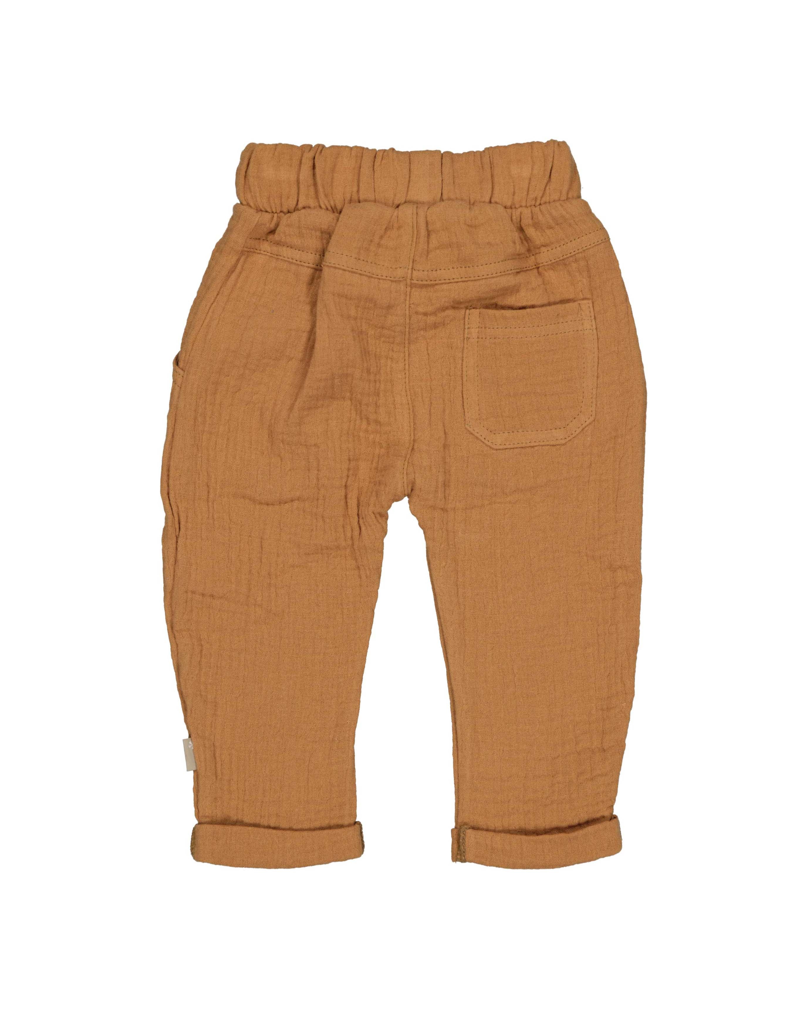 🤎 Zachte Mousseline Babybroek – Caramel | BESS