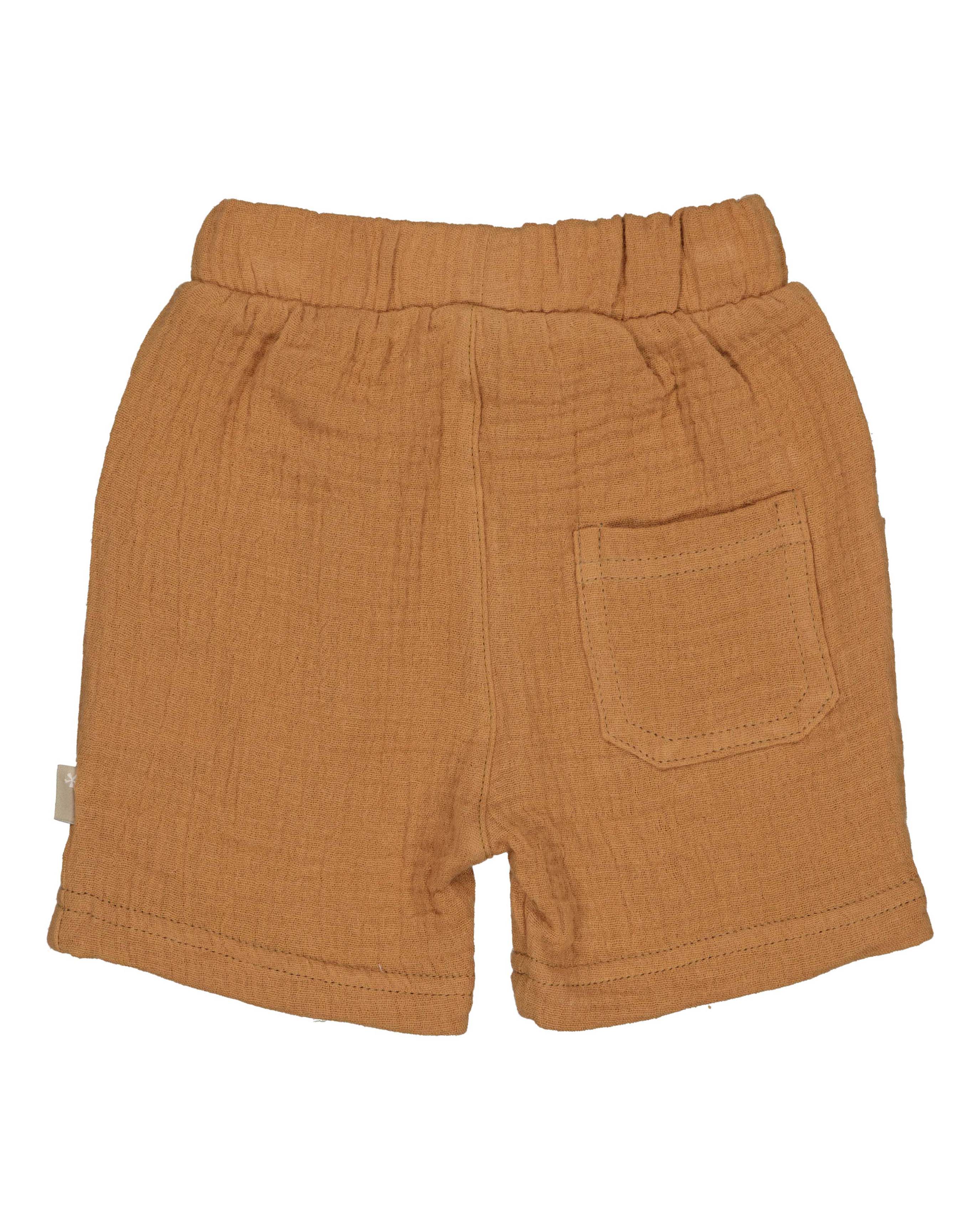 🤎 Zachte Mousseline Baby Short – Caramel | BESS