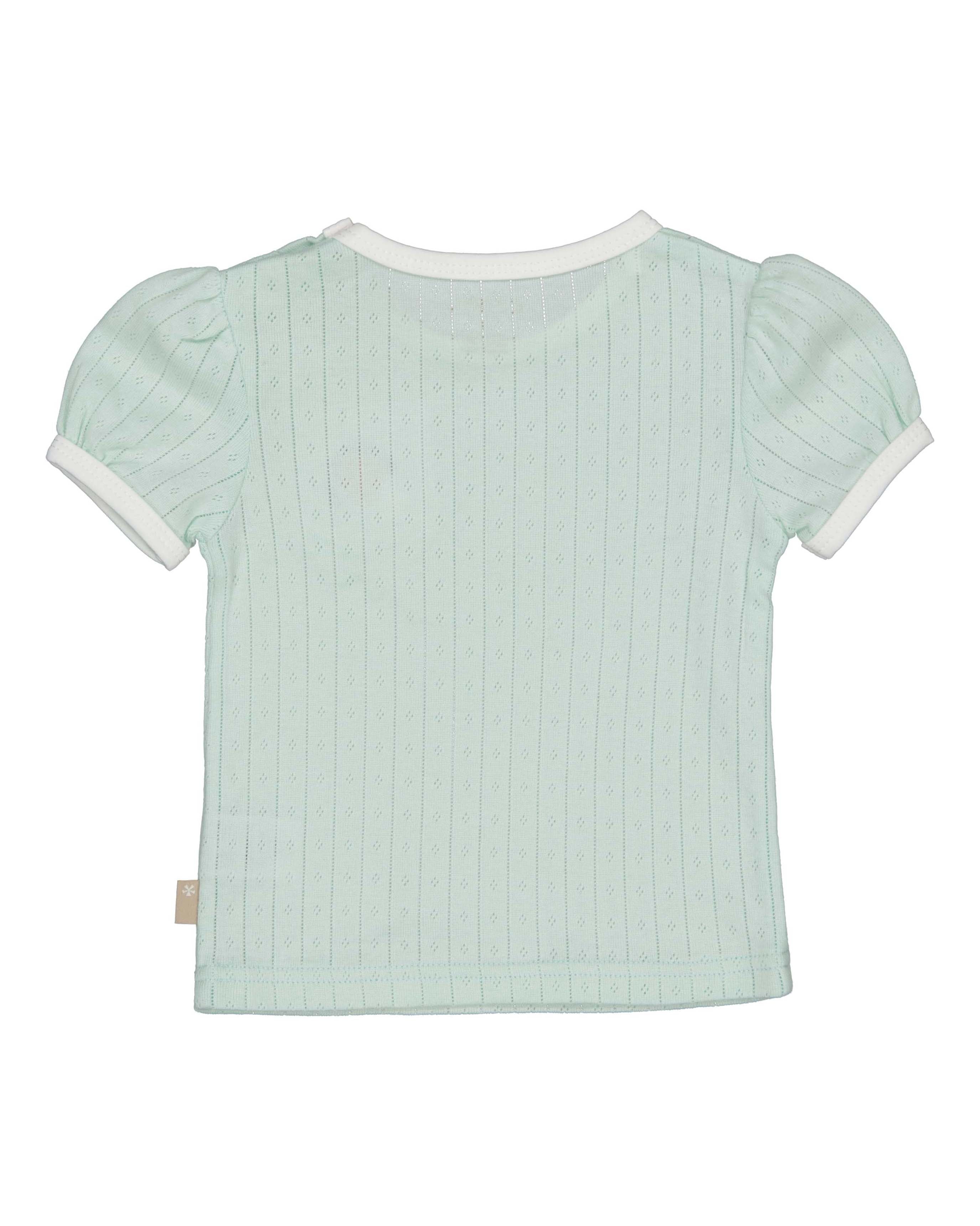 🌿 Mintgroen Baby T-shirt met Pofmouwtjes – Happy Days | BESS