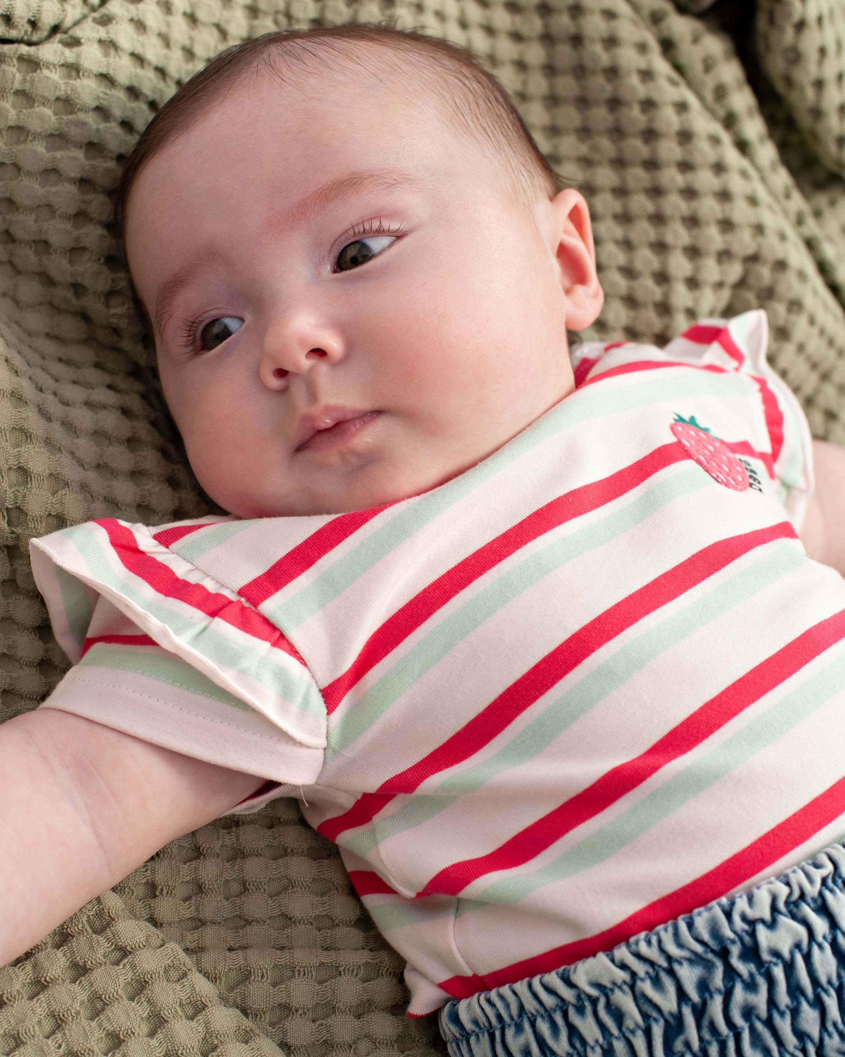 🍓 Gestreept Baby T-shirt met Aardbei – Summer Strawberry | BESS