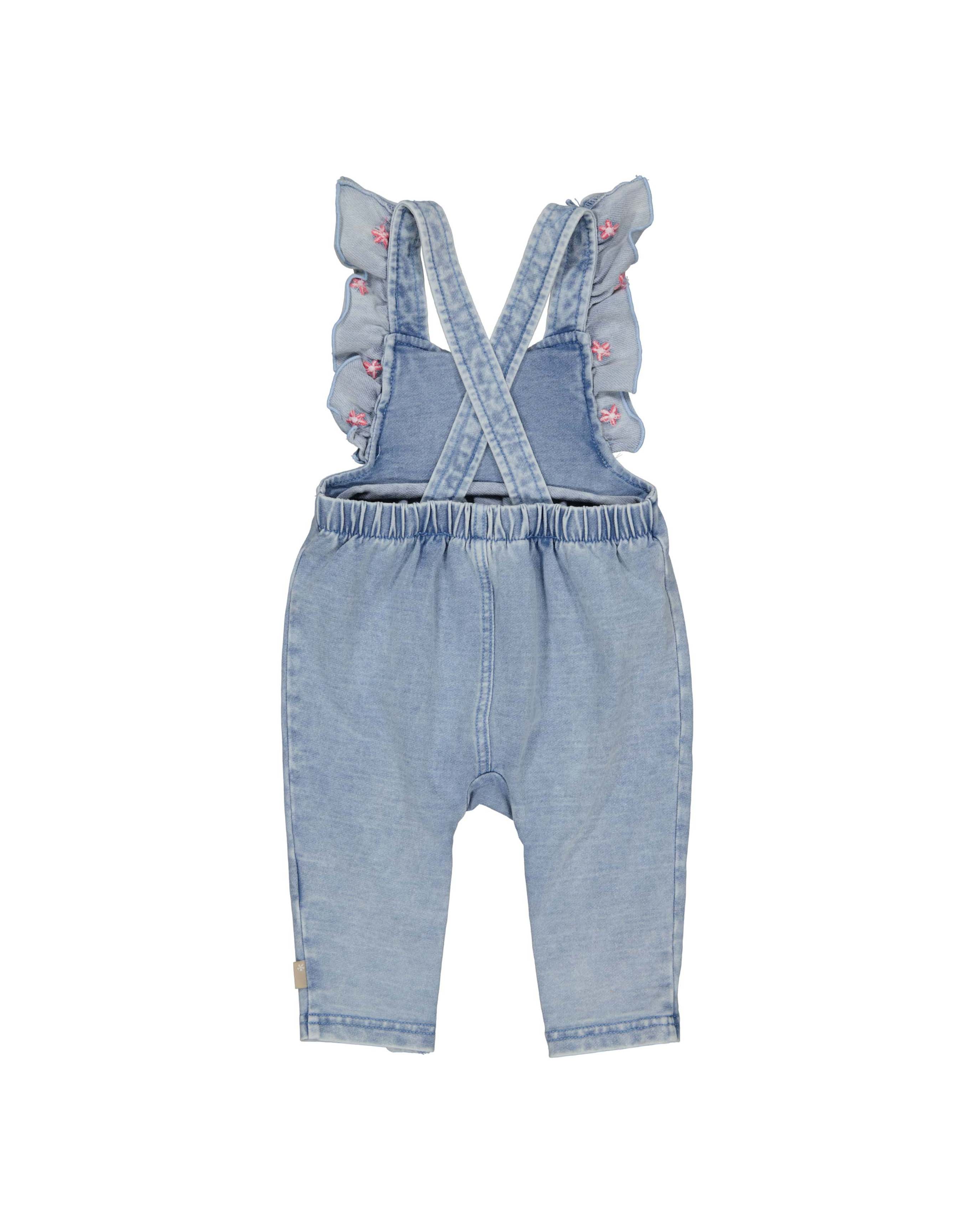 💙 Denim Baby Jumpsuit met Ruches – Little Flower Denim | BESS