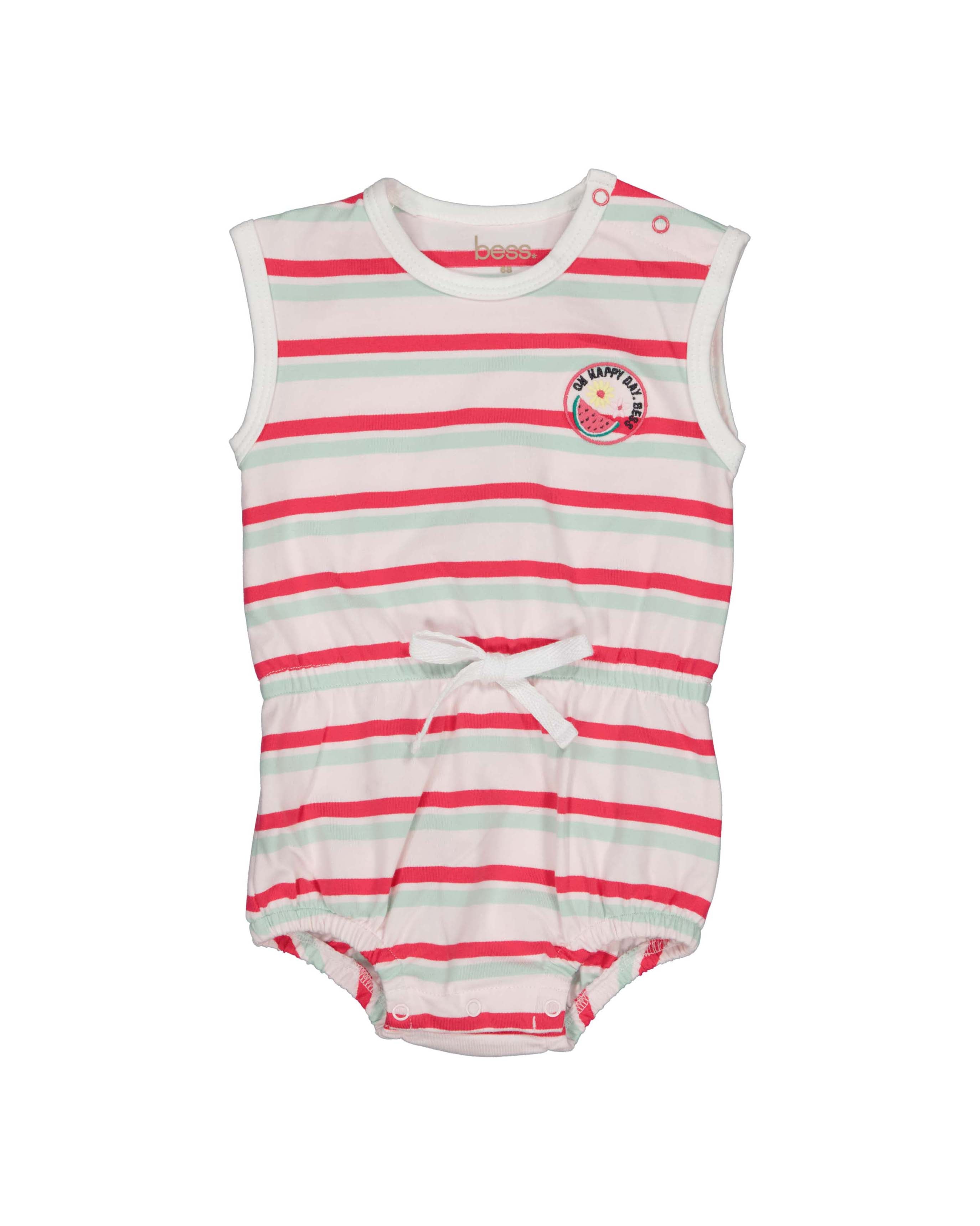 🍉 Zomerse Gestreepte Baby Romper – Watermelon Vibes | BESS