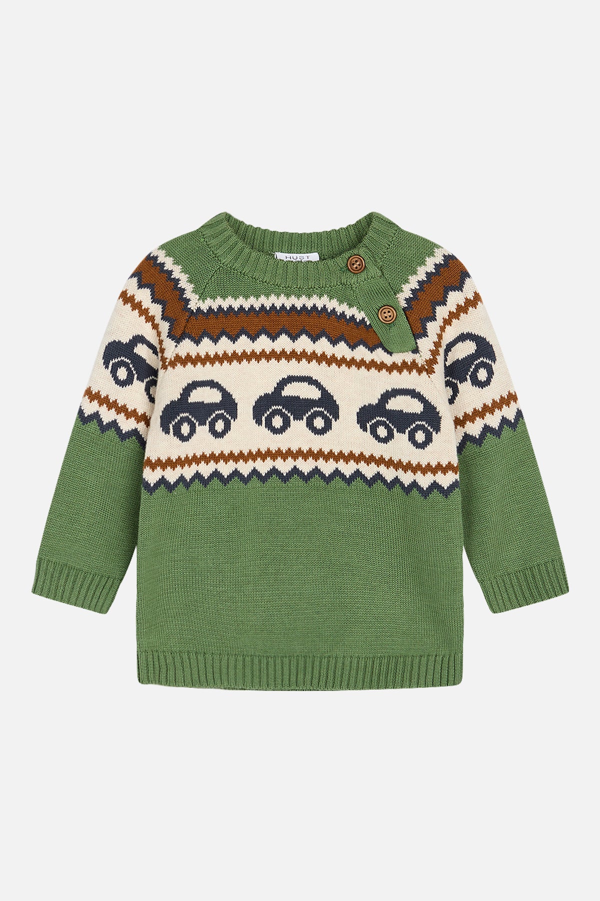 Gebreide trui met auto's