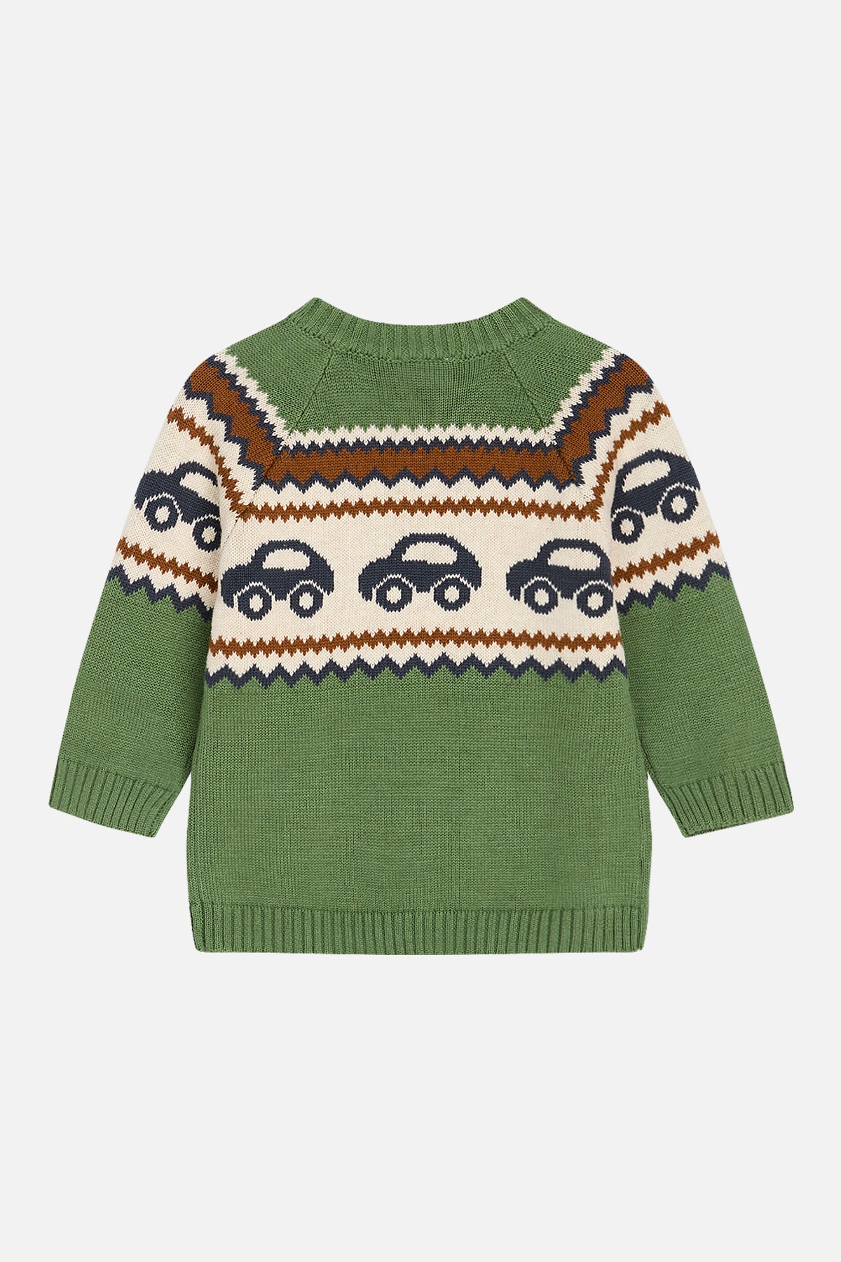 Gebreide trui met auto's