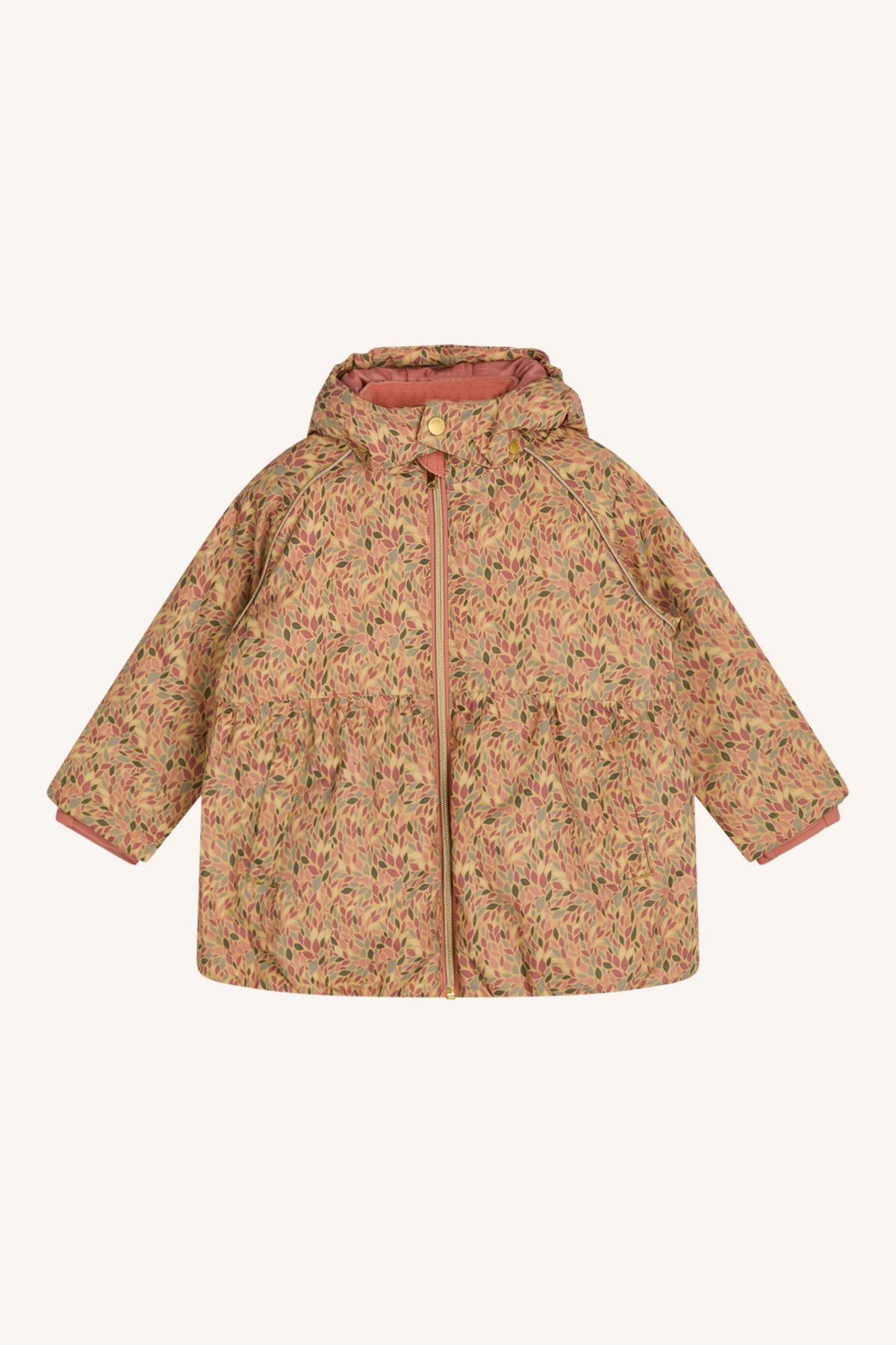 Leuke Hust&Claire winterjas in beige met een prachtig patroon