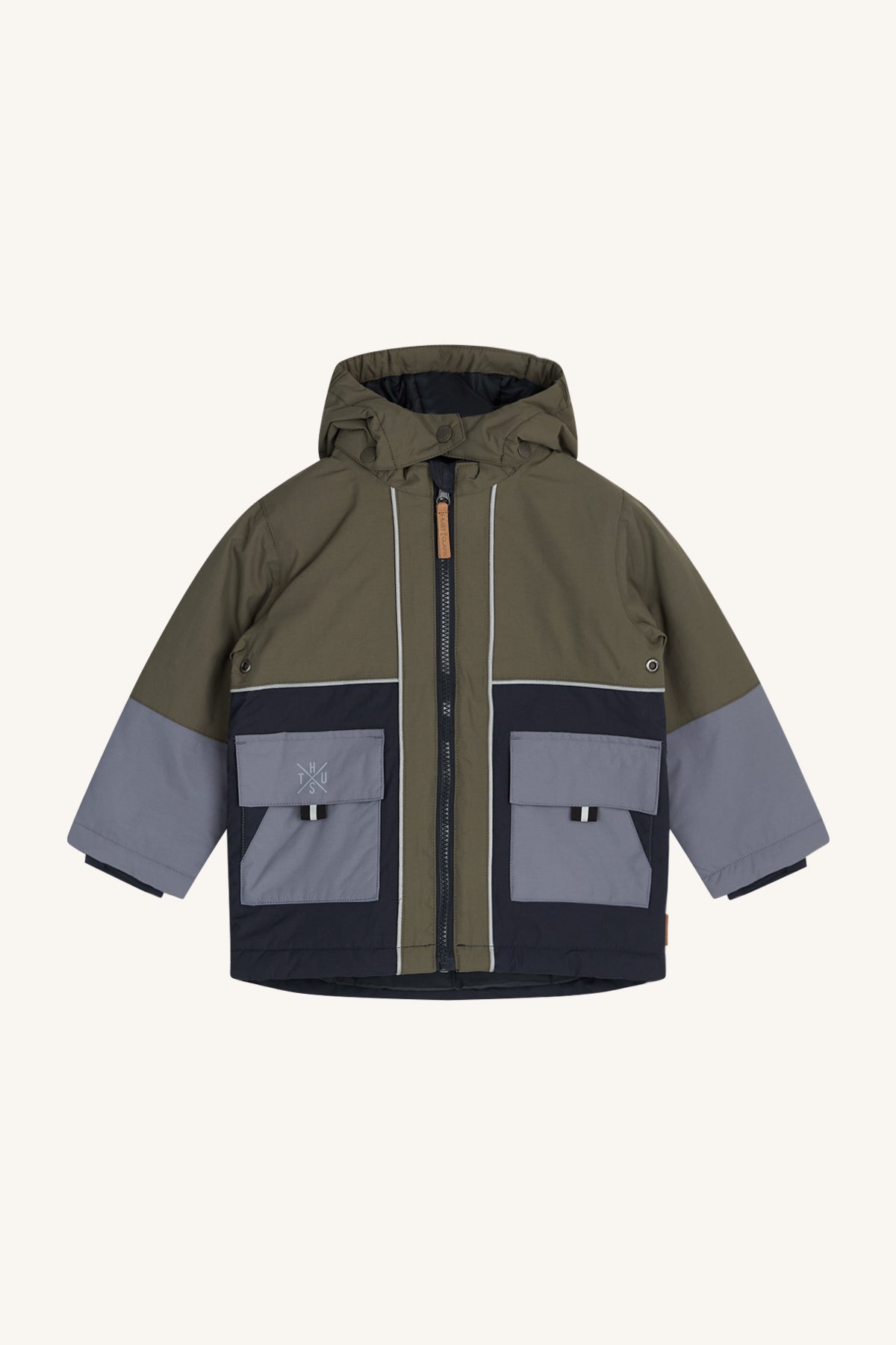 Leuke winterjas van Hust&Claire in marineblauw, legergroen en blauw