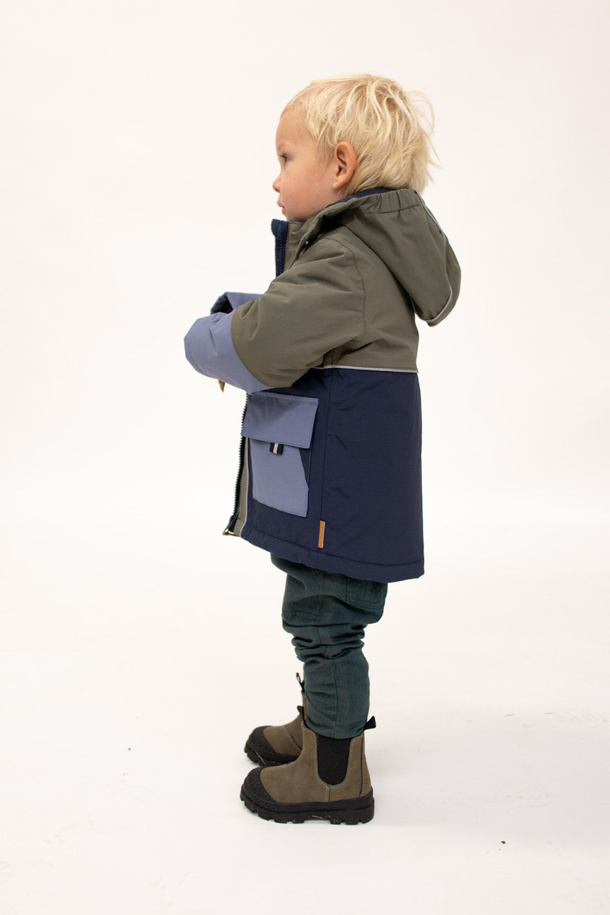 Leuke winterjas van Hust&Claire in marineblauw, legergroen en blauw