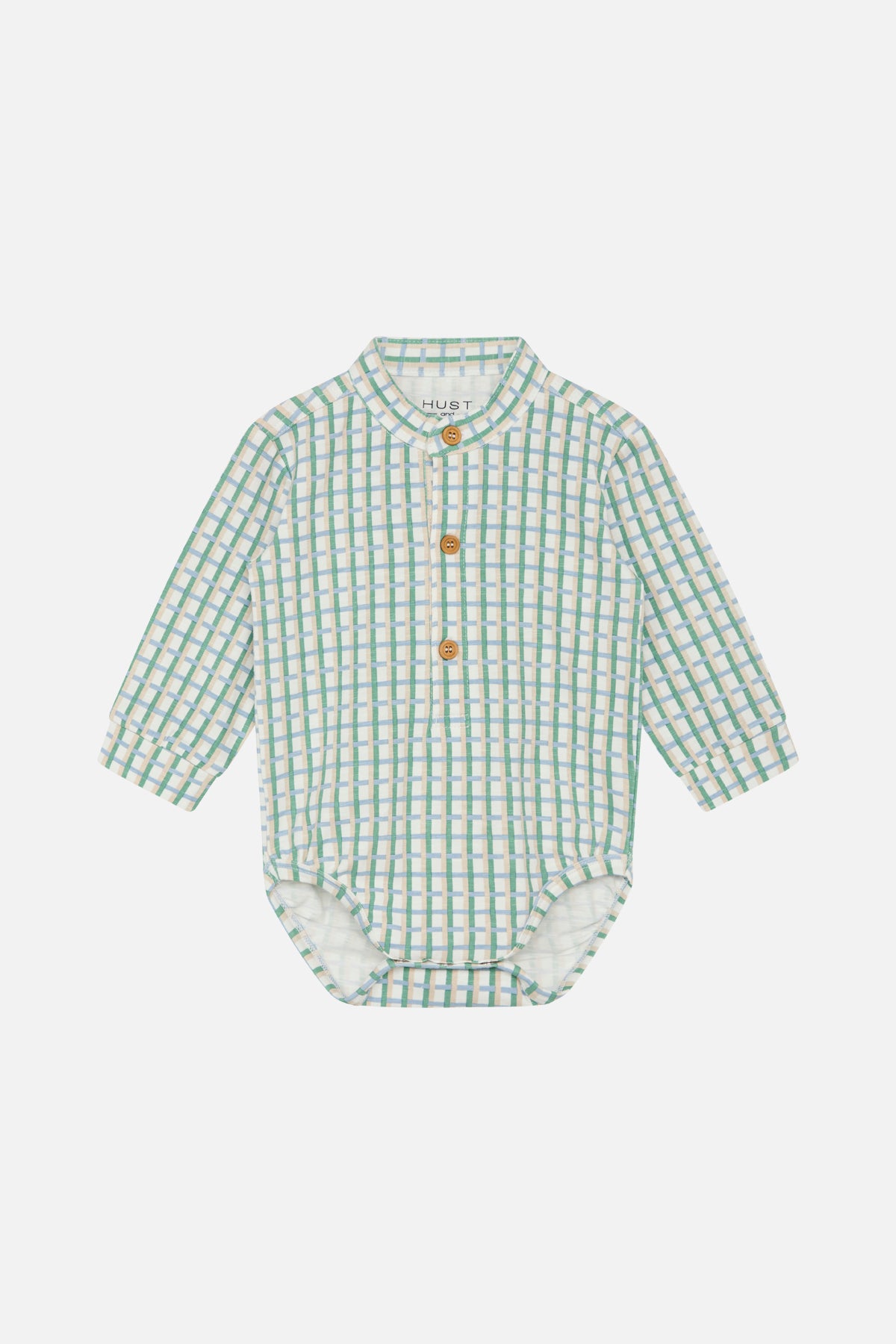 Geruit hemd/body zonder kraagje