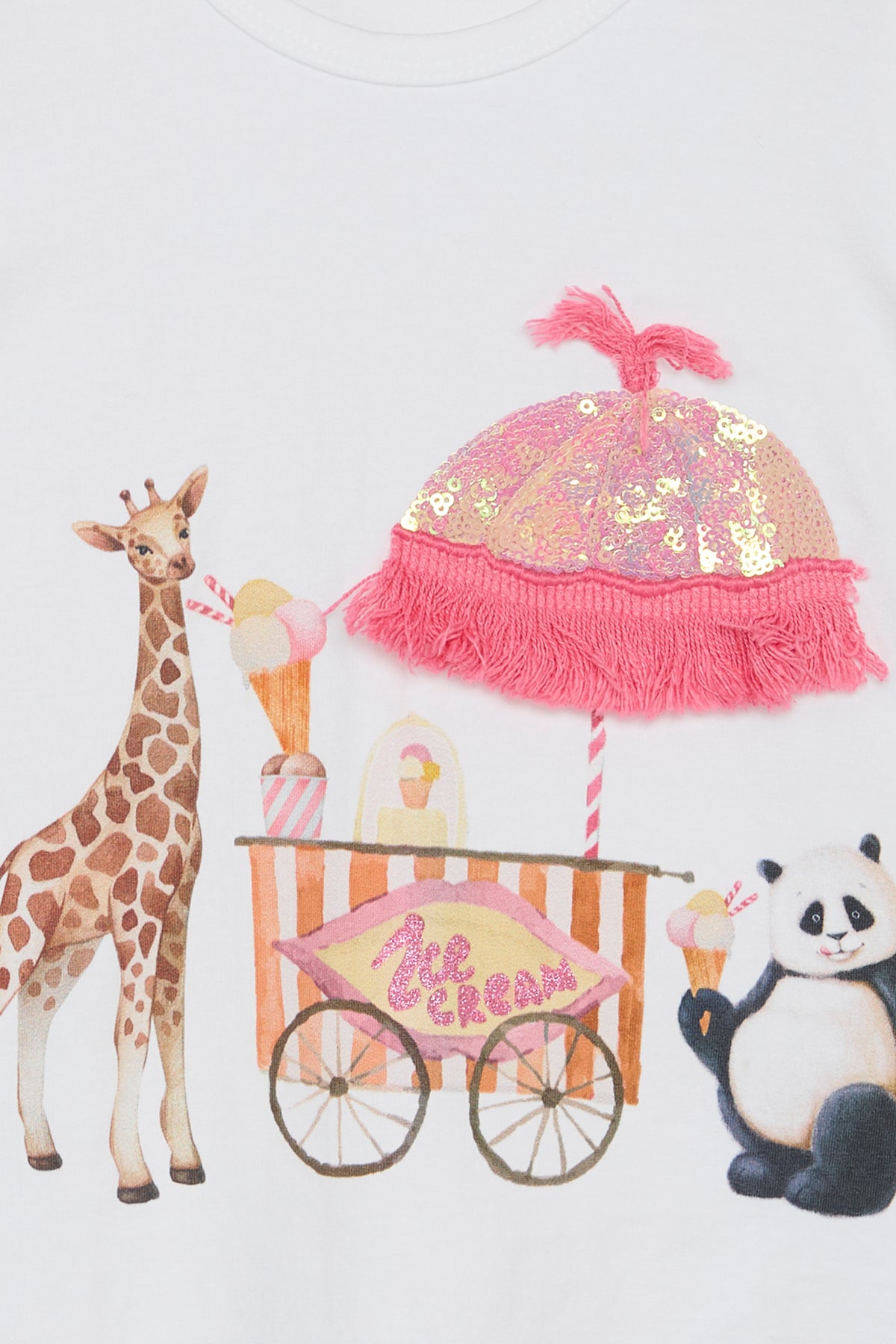 Tof T-shirt met afbeelding van ijskraam met diertjes
