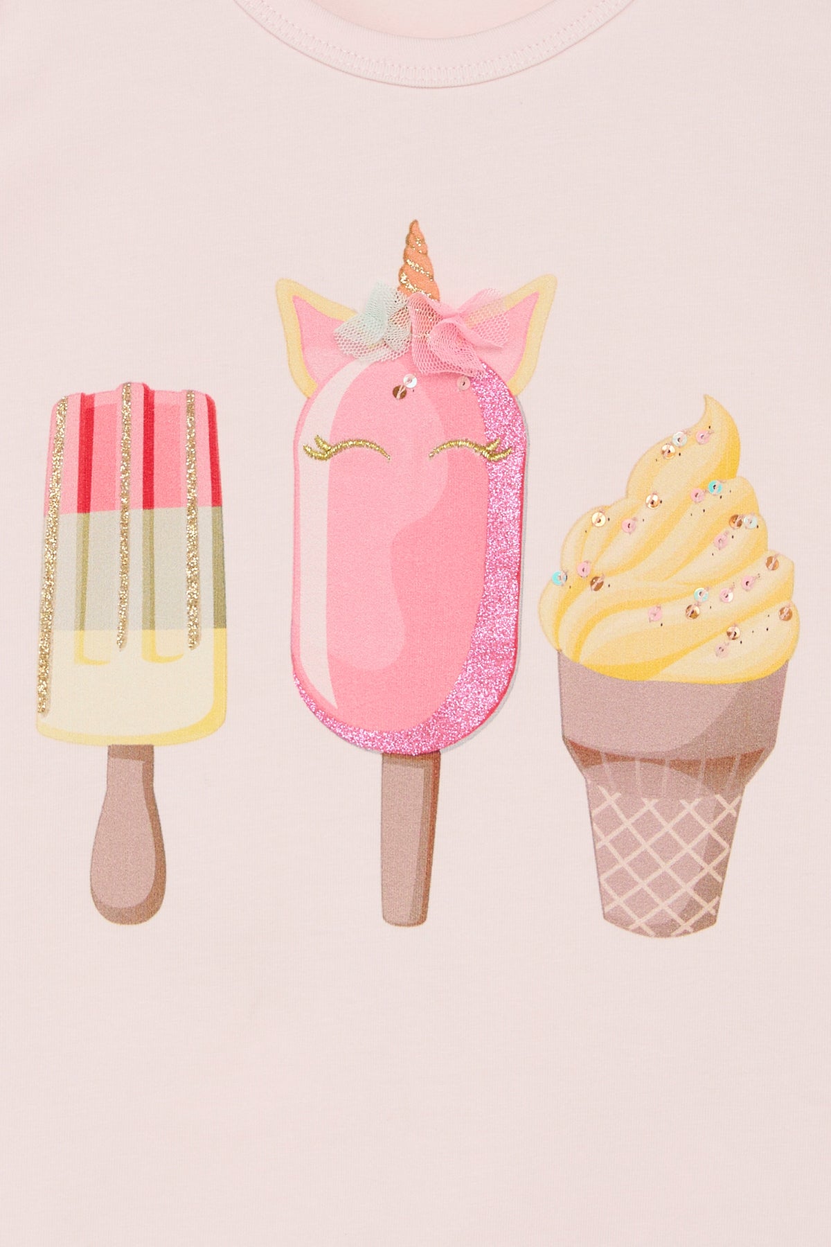 Tof T-shirt met ijsjes en glitters van Hust&Claire