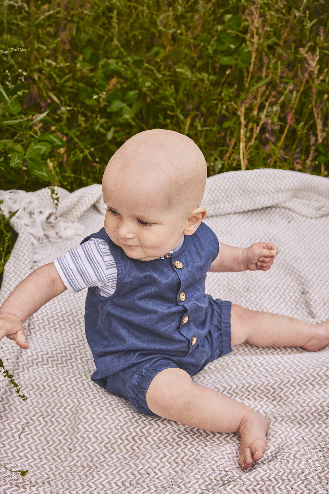 Comfortabel linnen speelpakje van Hust&Claire