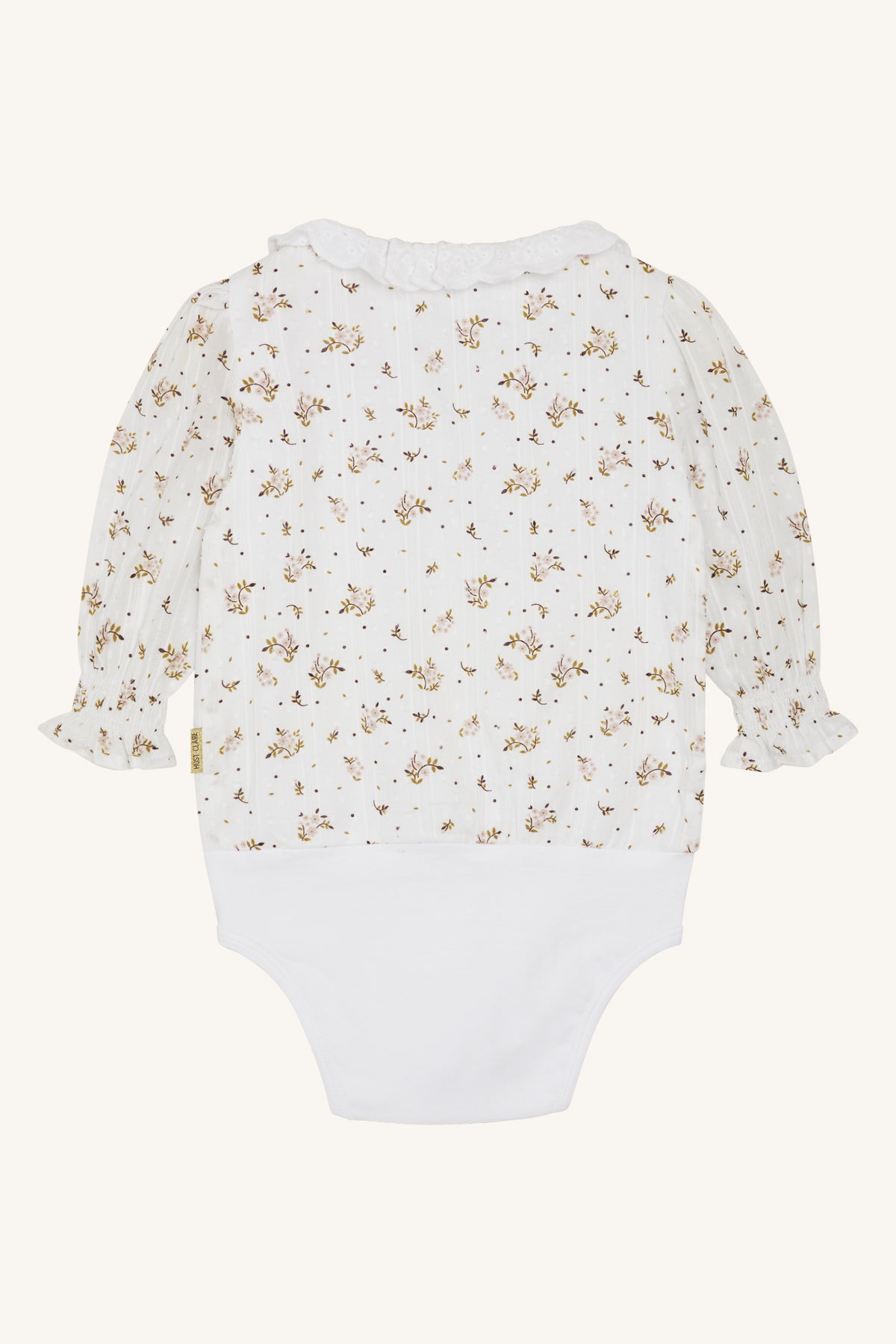 Body/blouse met langen mouwen en bloemenborduursel