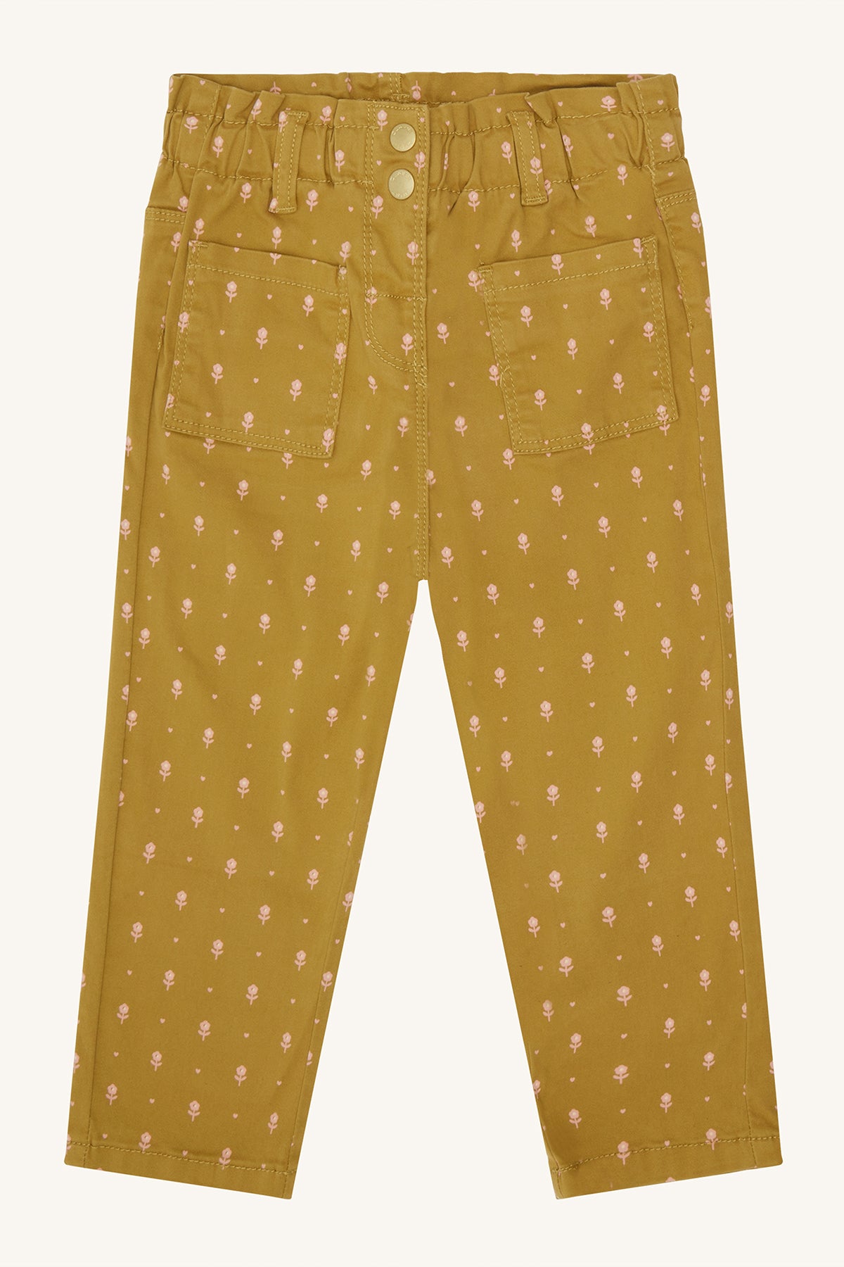 Broek van zacht, rekbaar katoen met bloemenprint