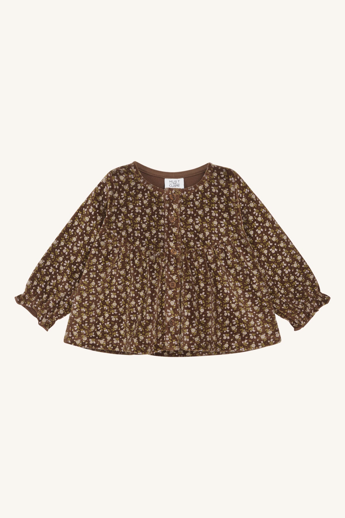 Blouse van zacht fluweel met een bloemenprint