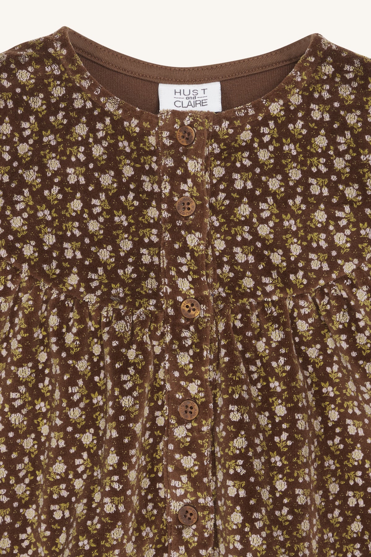 Blouse van zacht fluweel met een bloemenprint